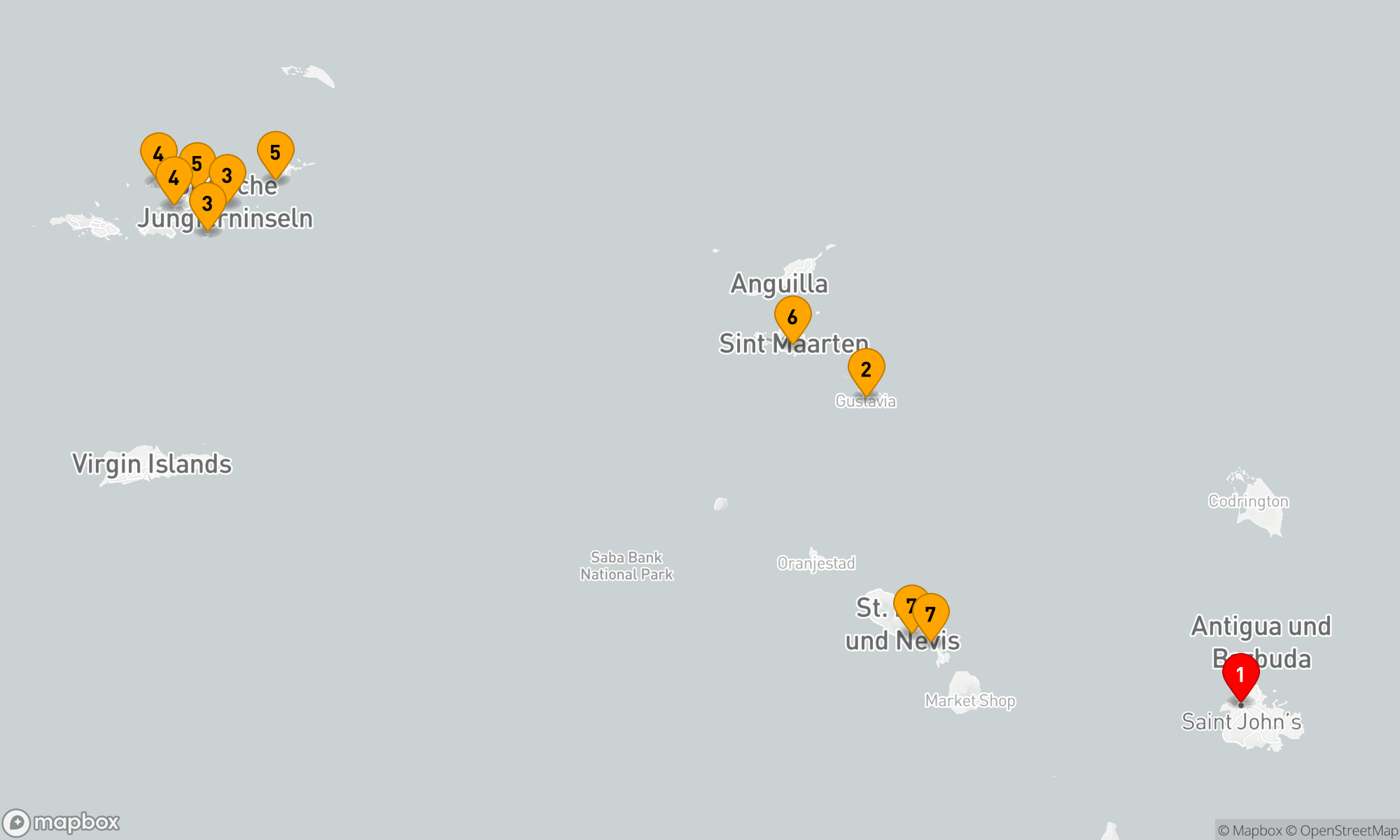 Route 7 Nächte - Antigua nach Antigua