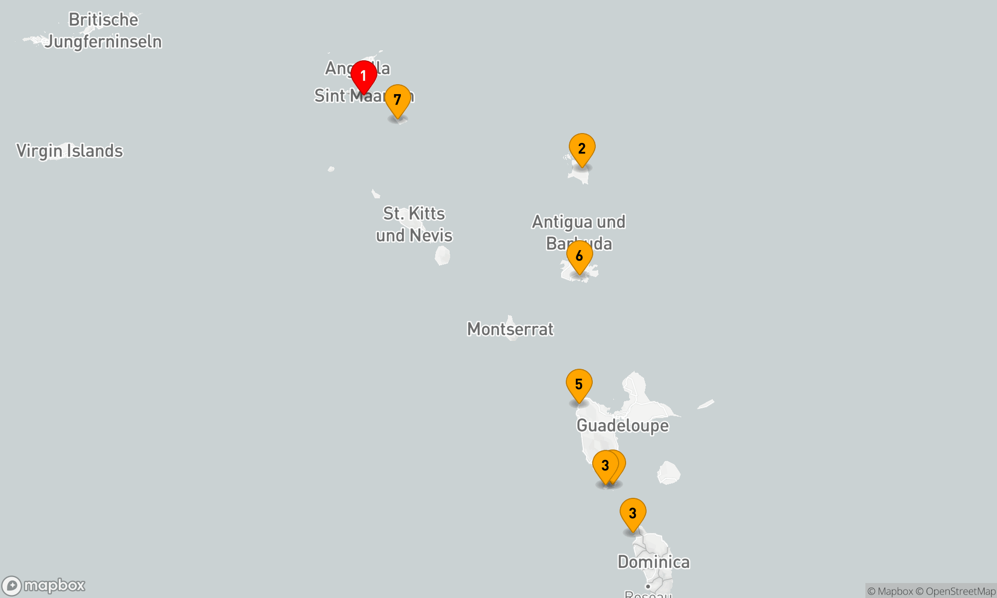 Route 7 Nächte - Leeward Inseln