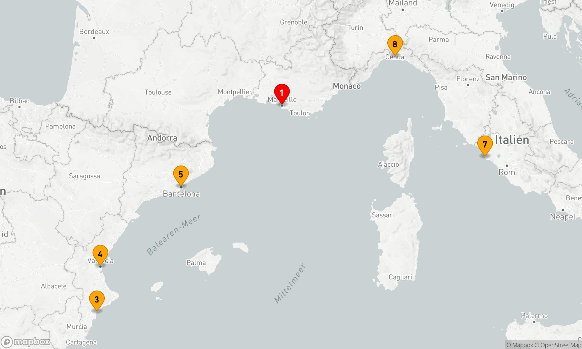 Route 8 Nächte - Mittelmeerzauber und Kulturhighlights