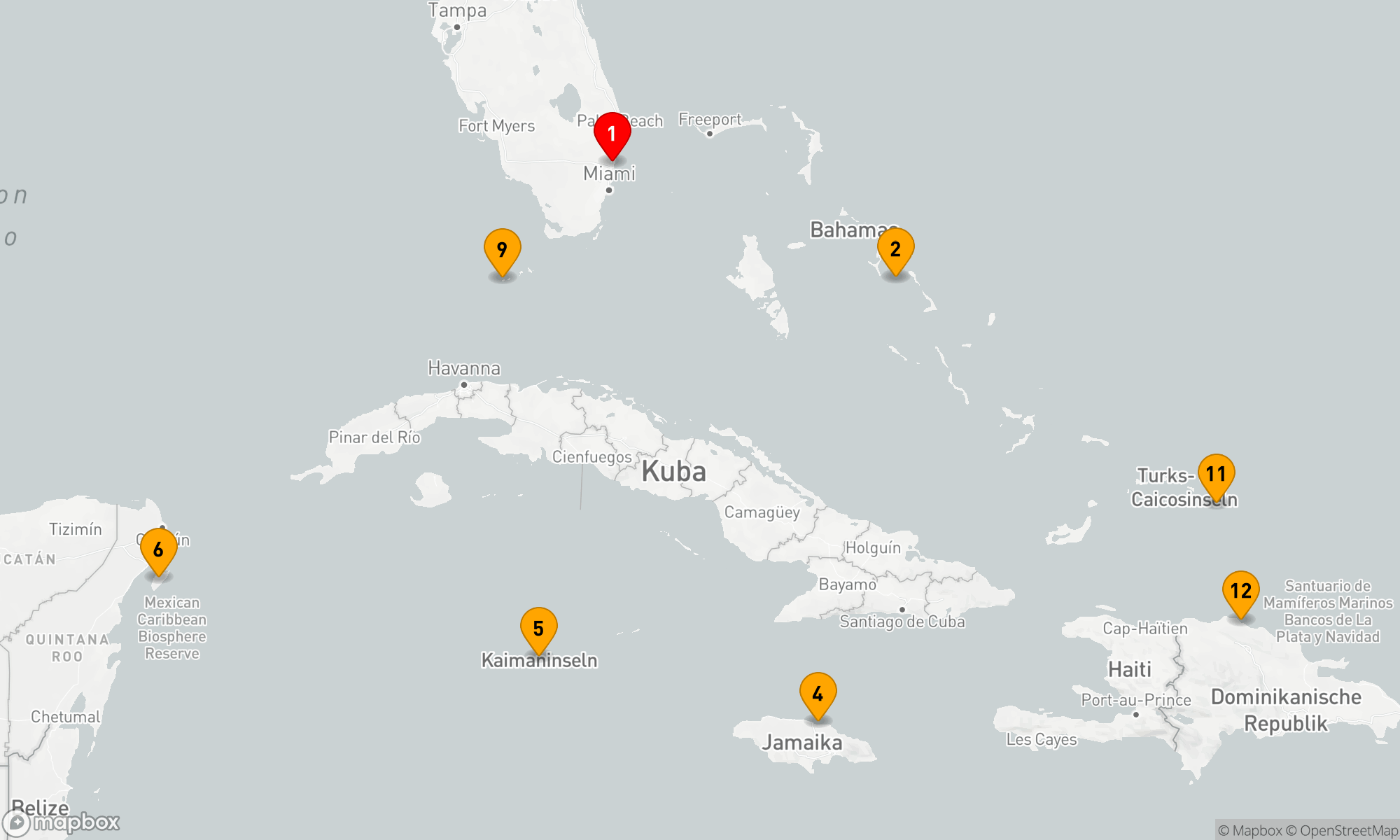 Route 14 Nächte - WESTLICHE UND ÖSTLICHE KARIBIK: BAHAMAS