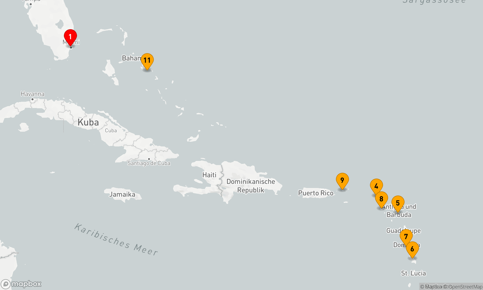 Route 11 Nächte - OSTKARIBIK: INSELN ÜBER DEM WINDE UND UNTER DEM WINDE