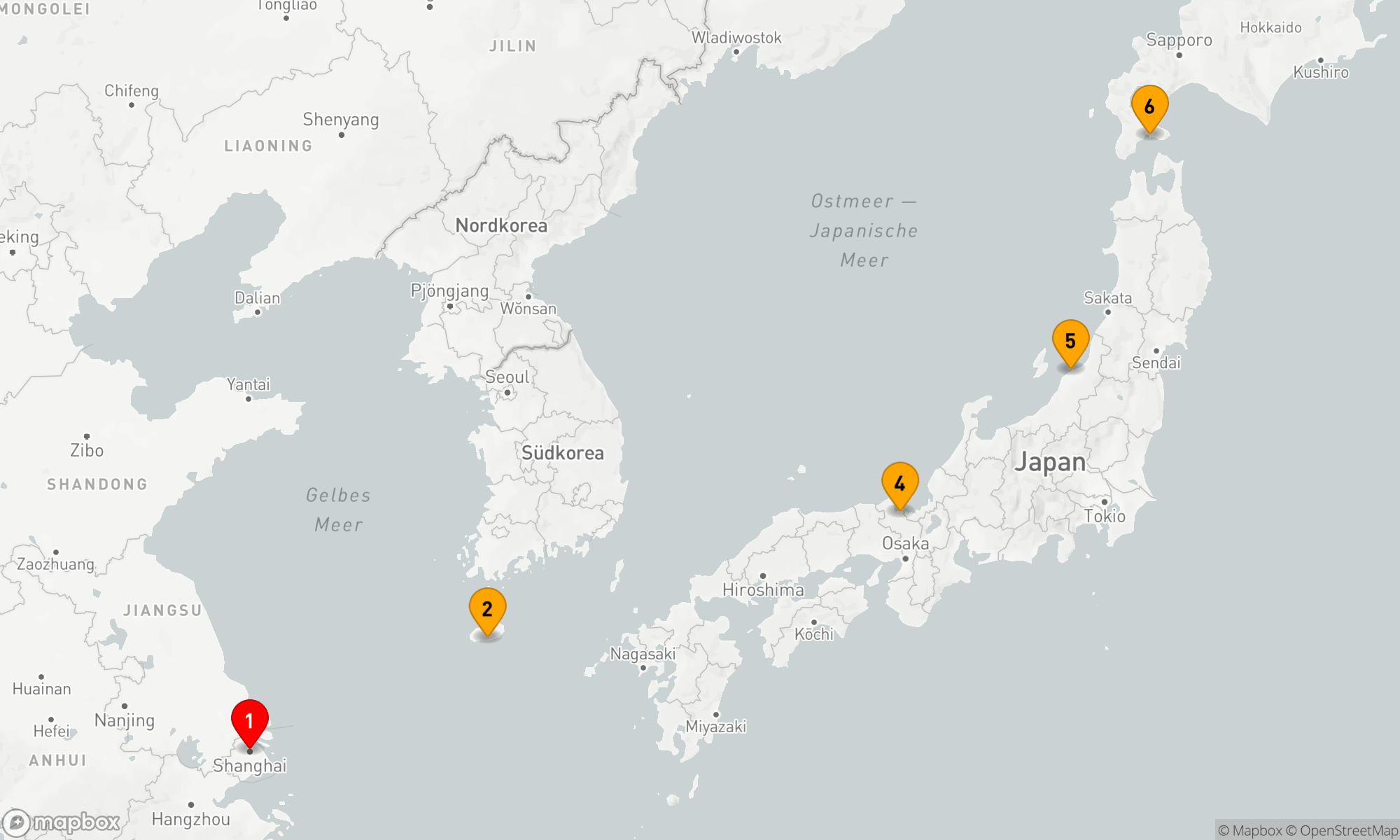 Route 8 Nächte - JEJU,  MAIZURU,  NIIGATA & HAKODATE