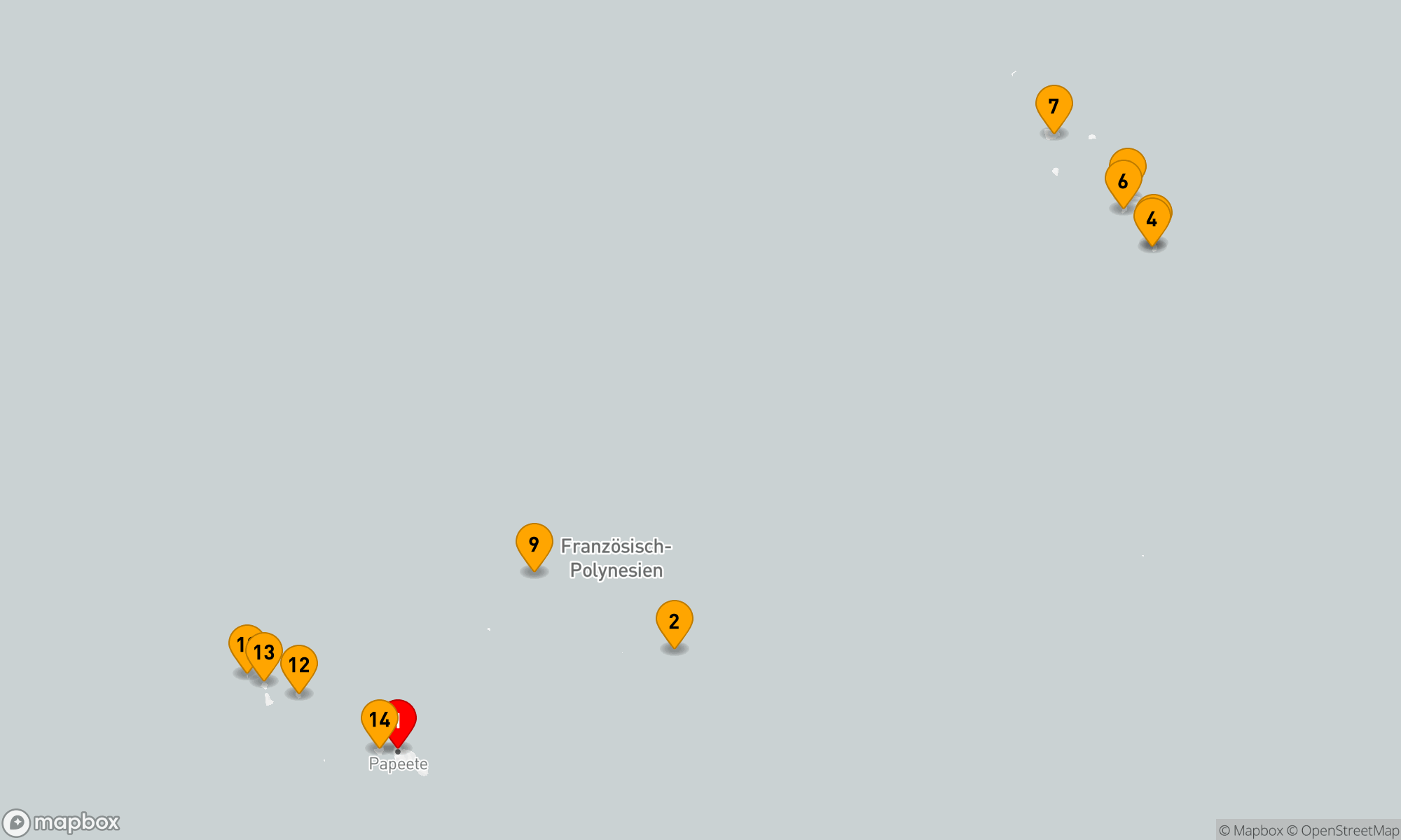 Route 14 Nächte - Marquesas,  Tuamotu und Gesellschaftsinseln