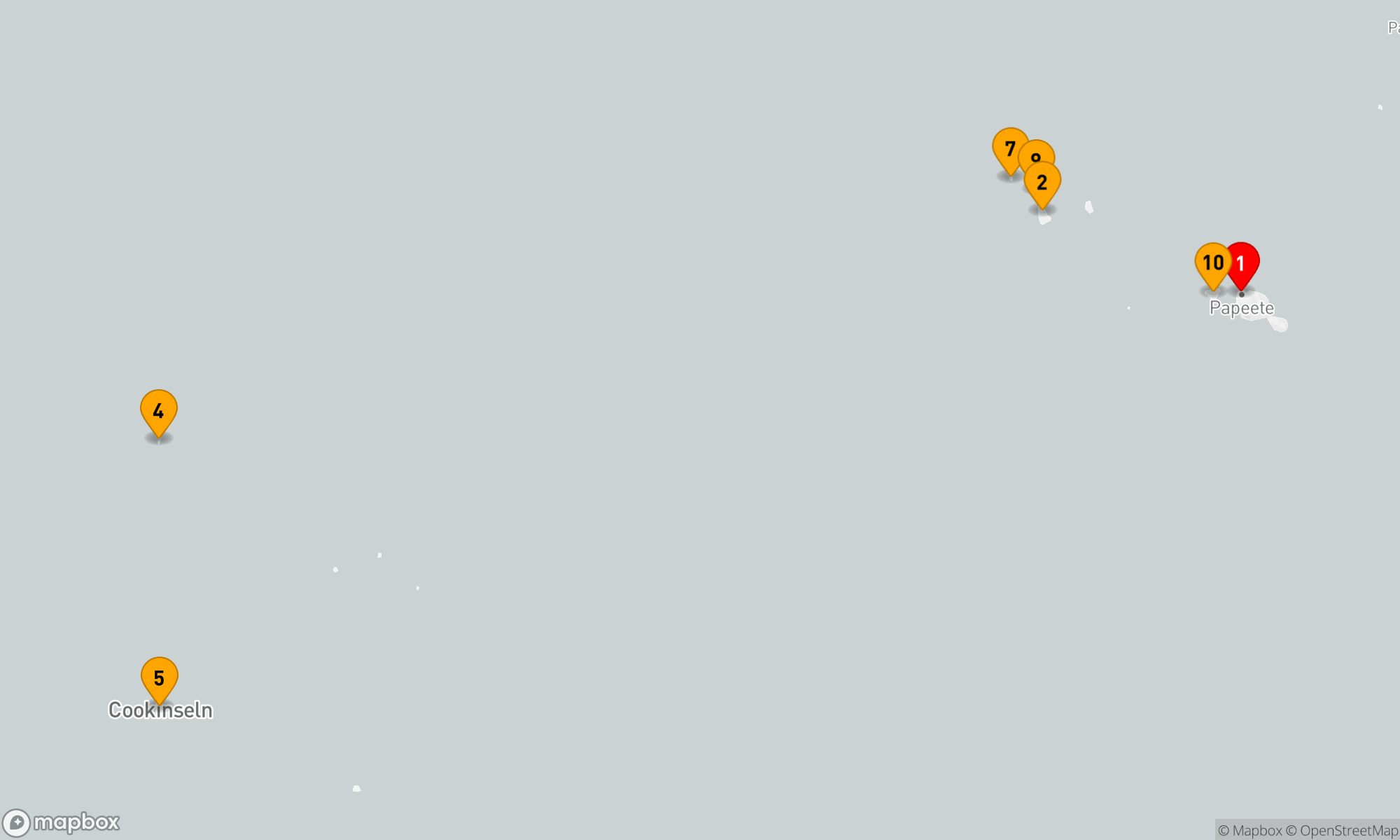 Route 11 Nächte - Cook- und Gesellschaftsinseln