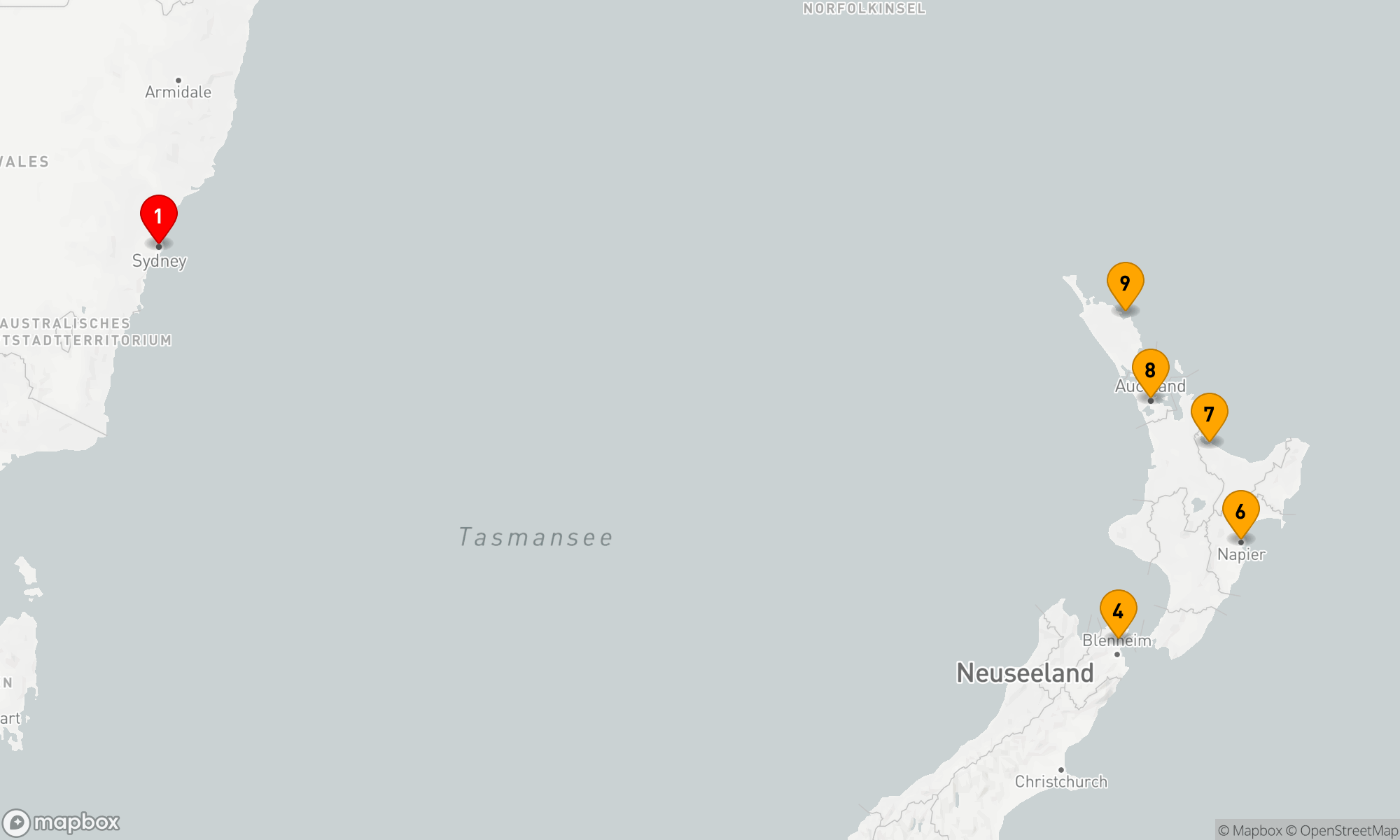 Route 11 Nächte - NEUSEELAND URLAUBSKREUZFAHRT