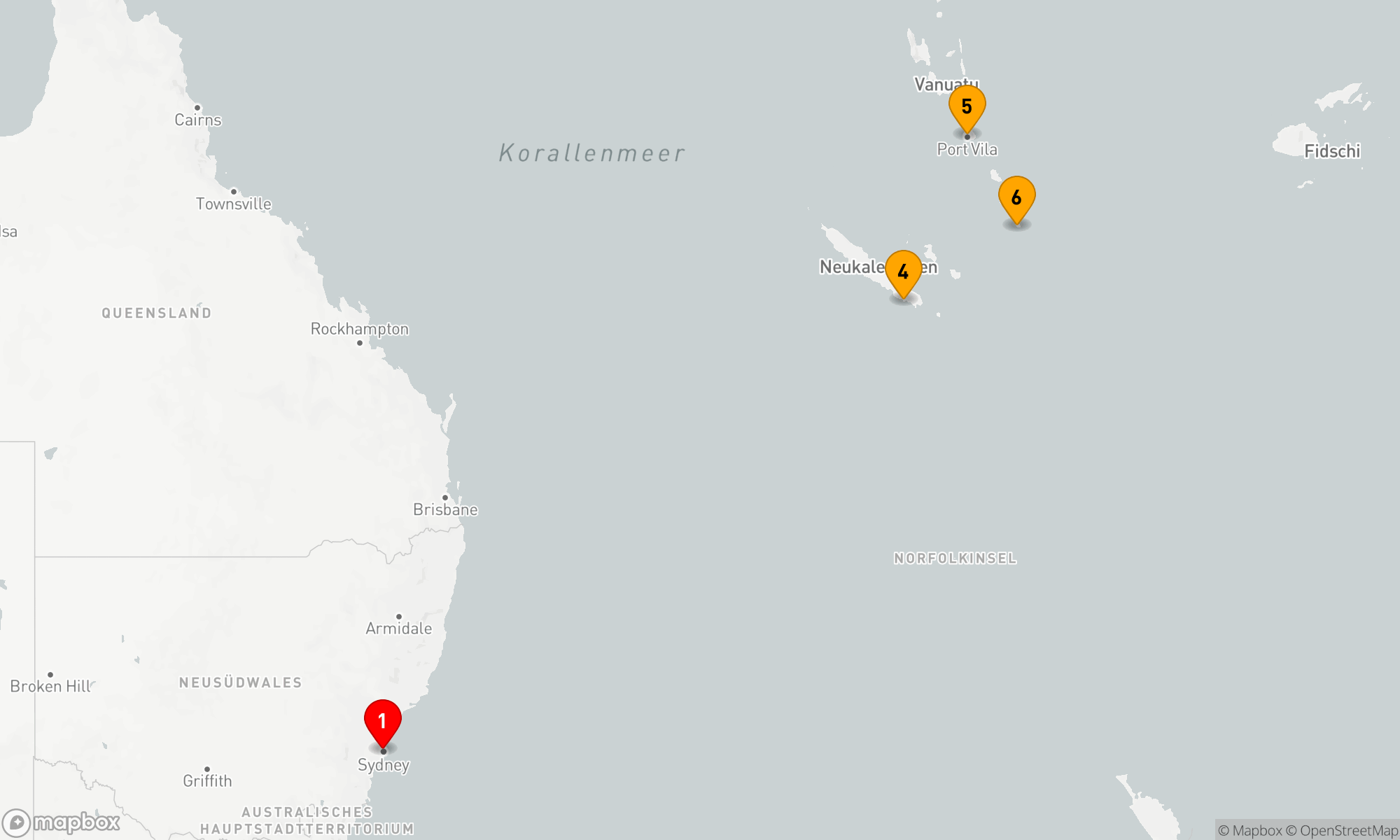 Route 8 Nächte - SÜDPAZIFIK-KREUZFAHRT