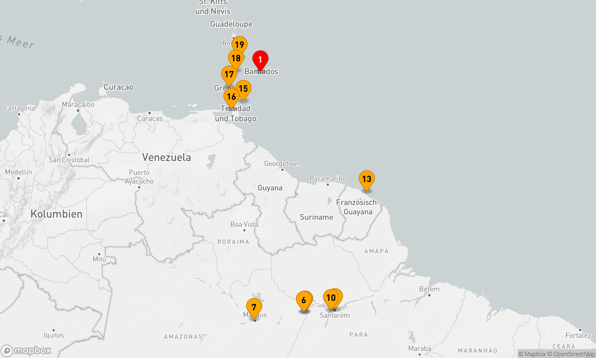 Route 19 Nächte - AMAZON TO CARIBBEAN GEMS