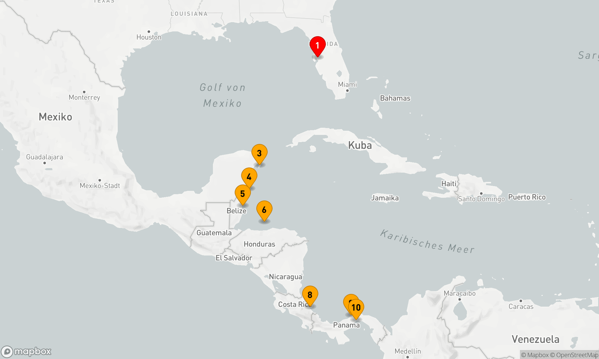 Route 10 Nächte - PALMS & PANAMA CANAL