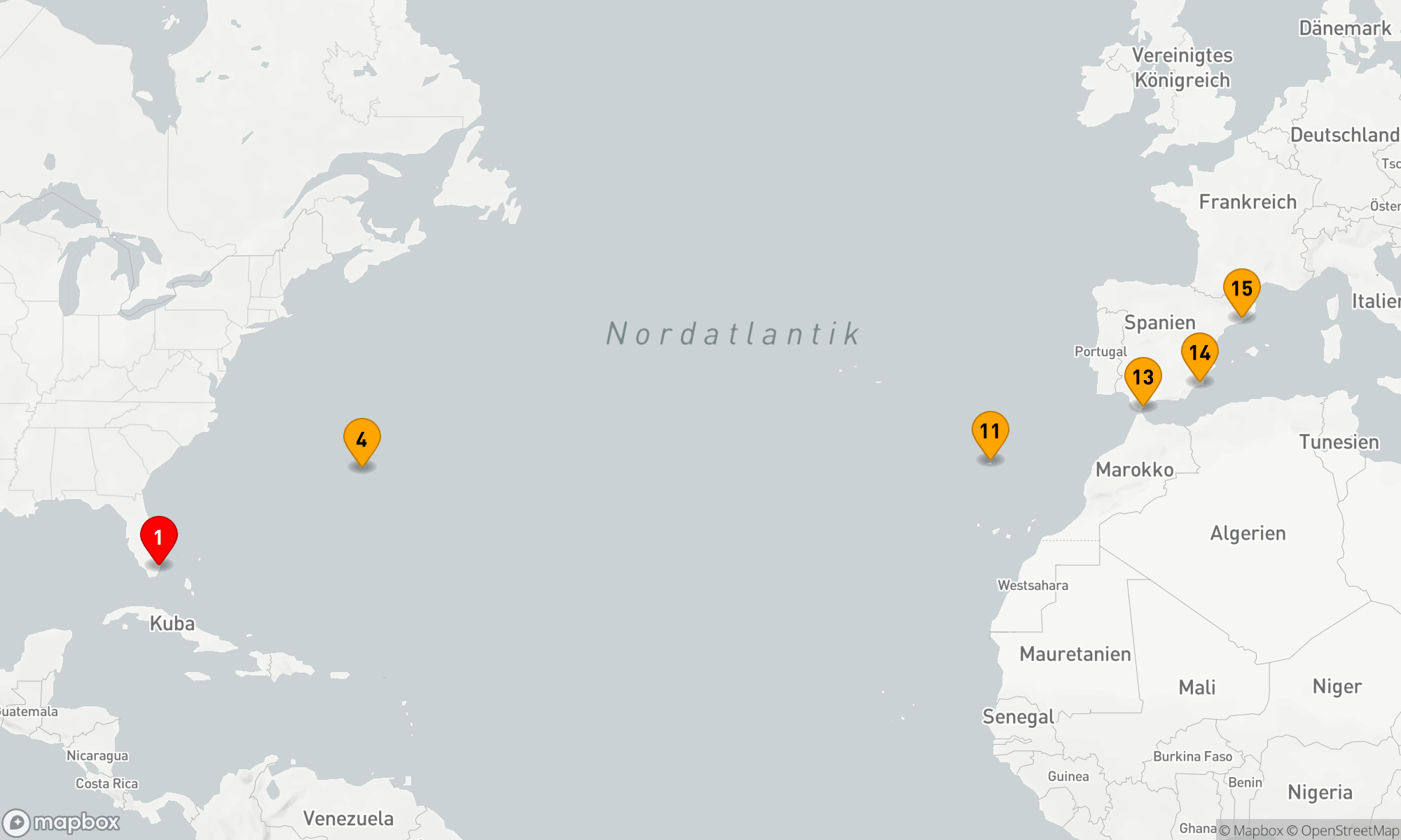 Route 14 Nächte - BERMUDA & IBERIA