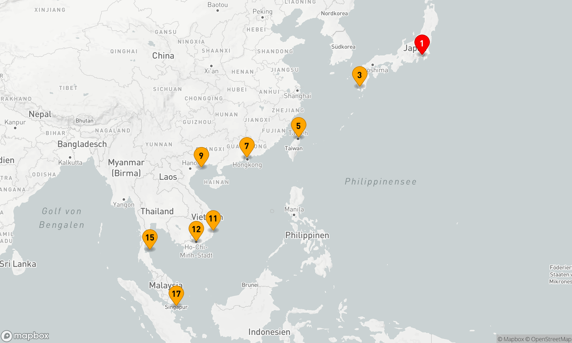 Route 16 Nächte - SPARKLING ASIAN SEAS