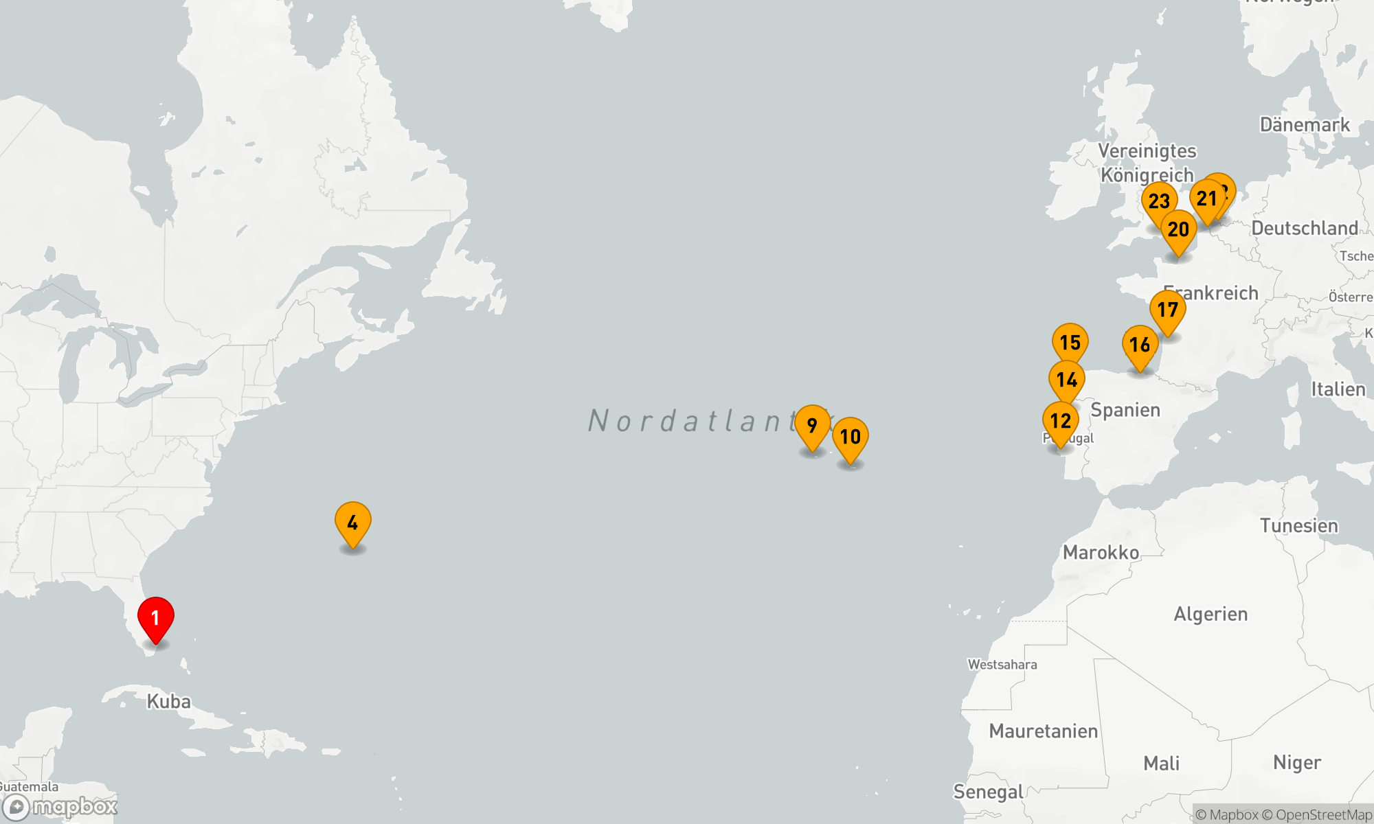 Route 22 Nächte - ROUTE TO WESTERN EUROPE