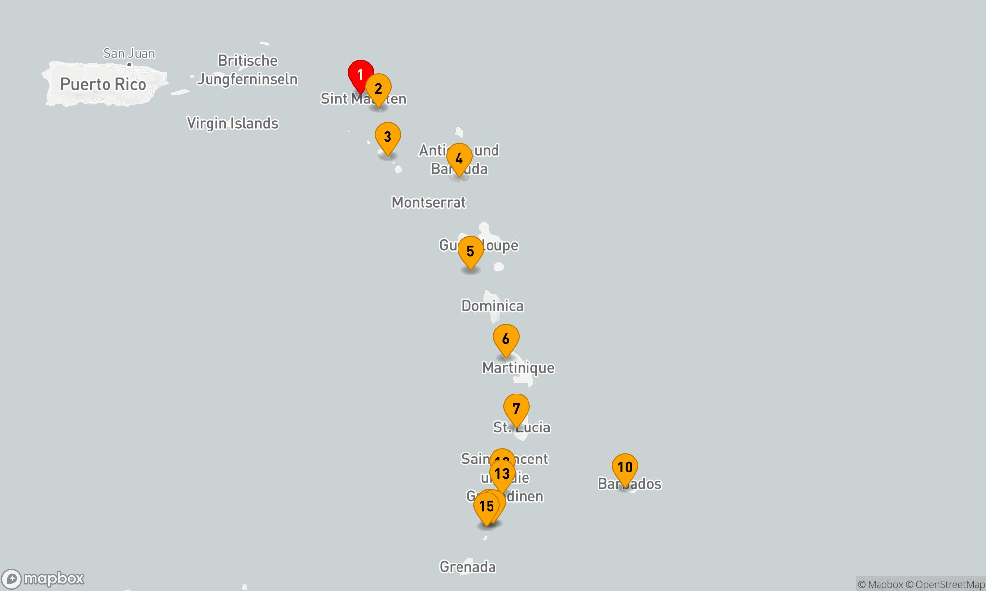 Route 16 Nächte - Entdecken Sie das Beste der Karibik
