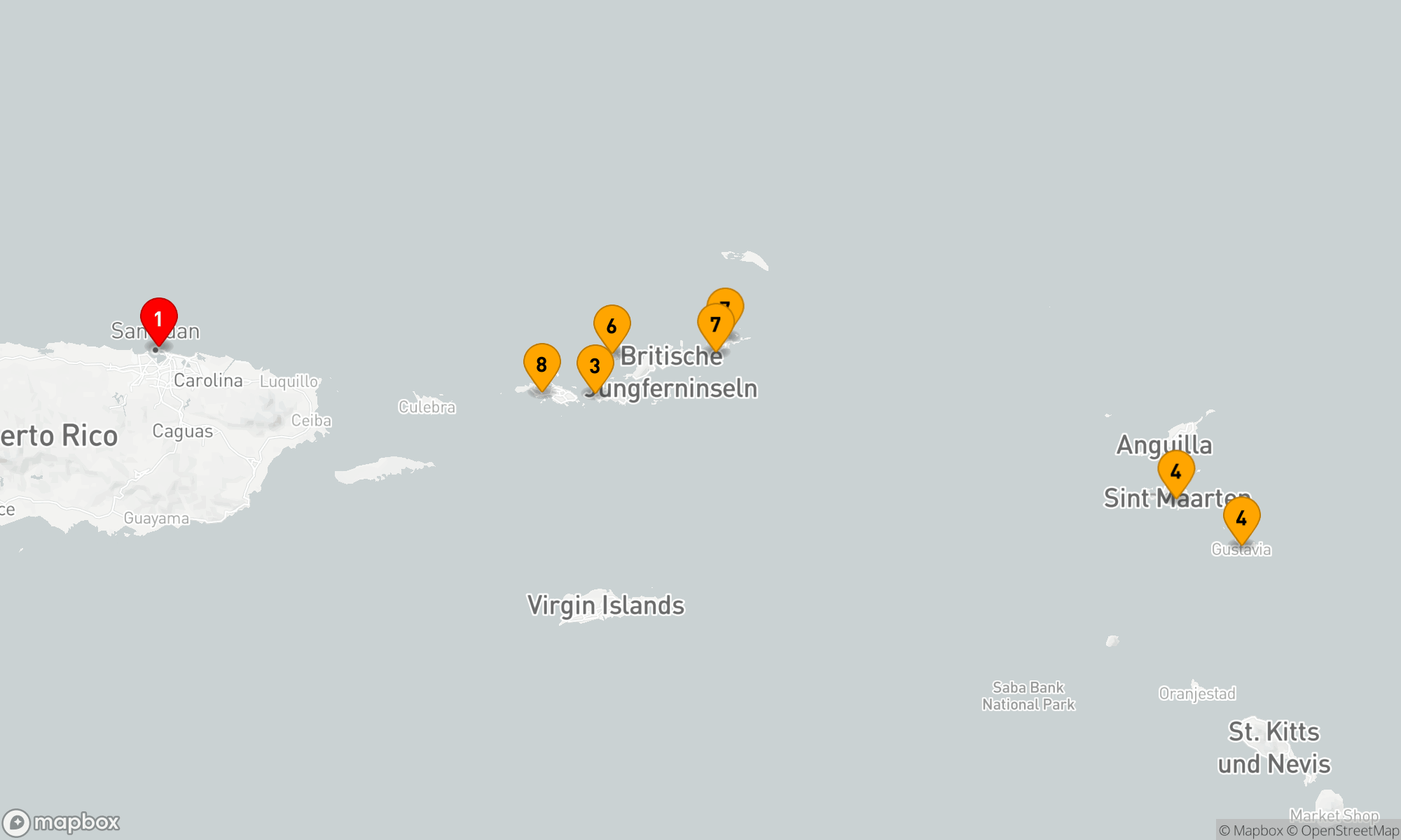 Route 7 Nächte - Karibische Inselträume - Luxus und Abenteuer