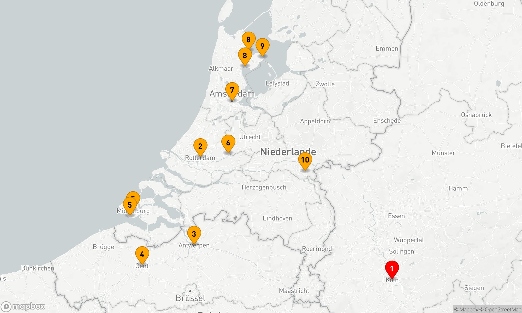 Route 10 Nächte - Holland und Belgien intensiv