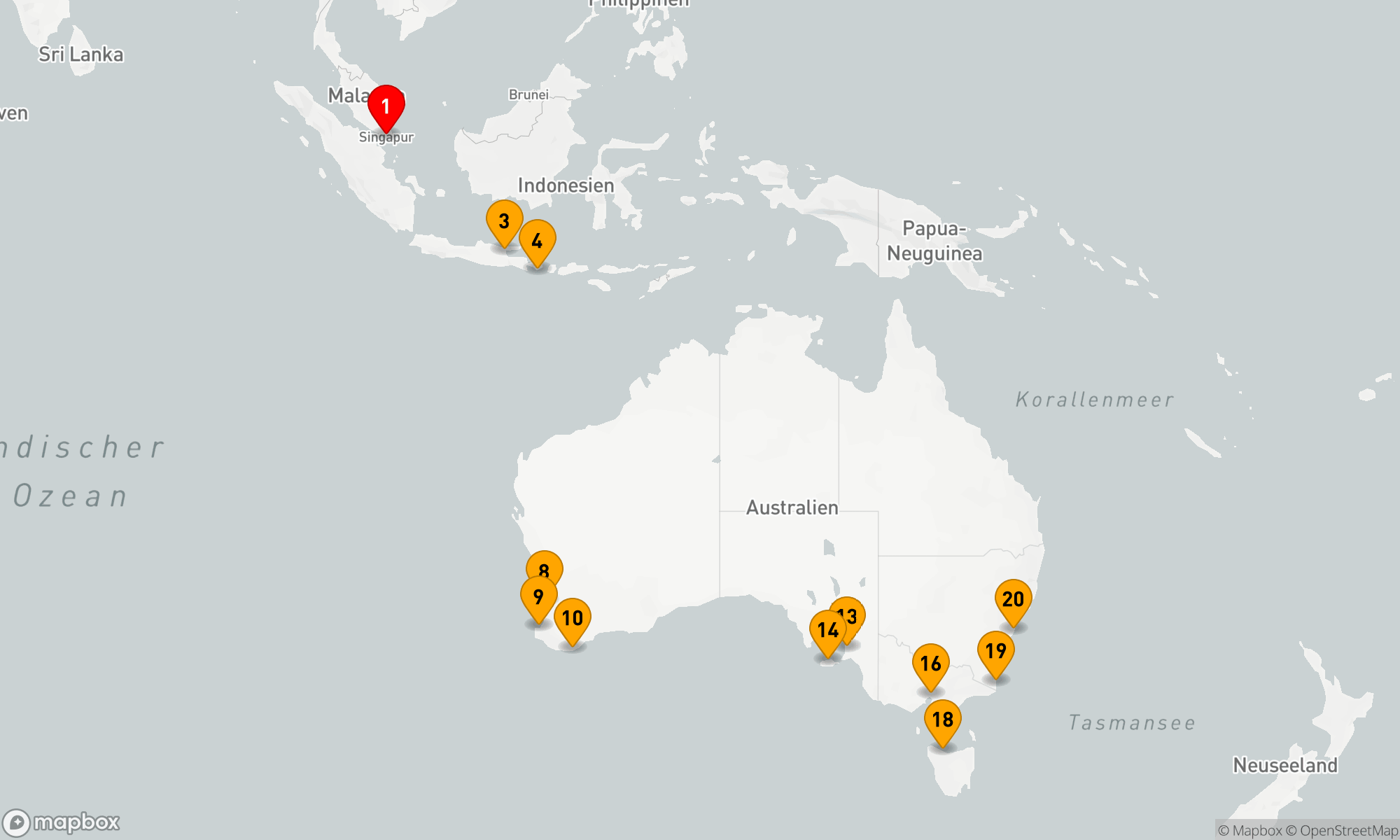 Route 19 Nächte - Von den Tropen zu den Metropolen: Entdeckungsreise durch Asien und Australien