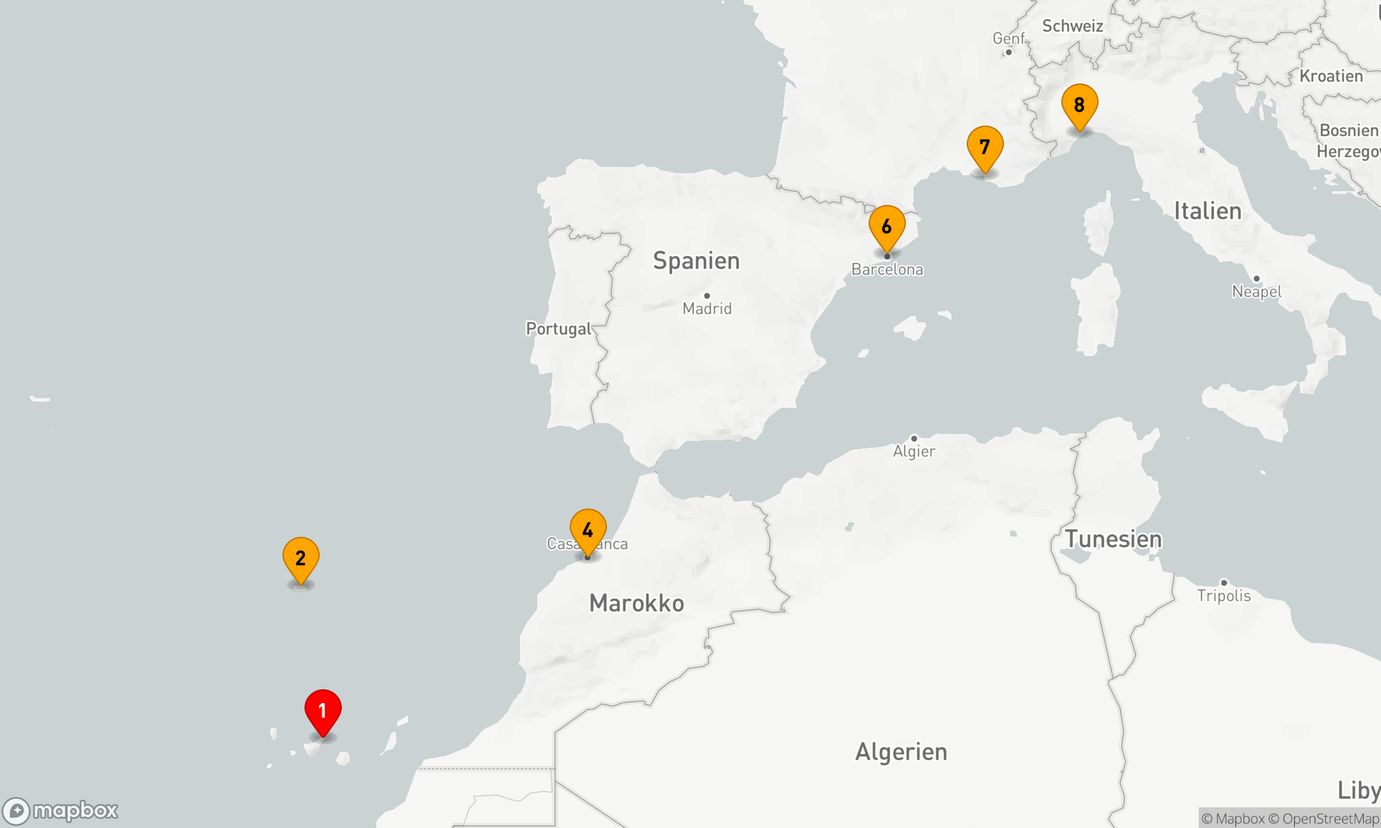 Route 7 Nächte - Mediterrane und Atlantische Entdeckungstour