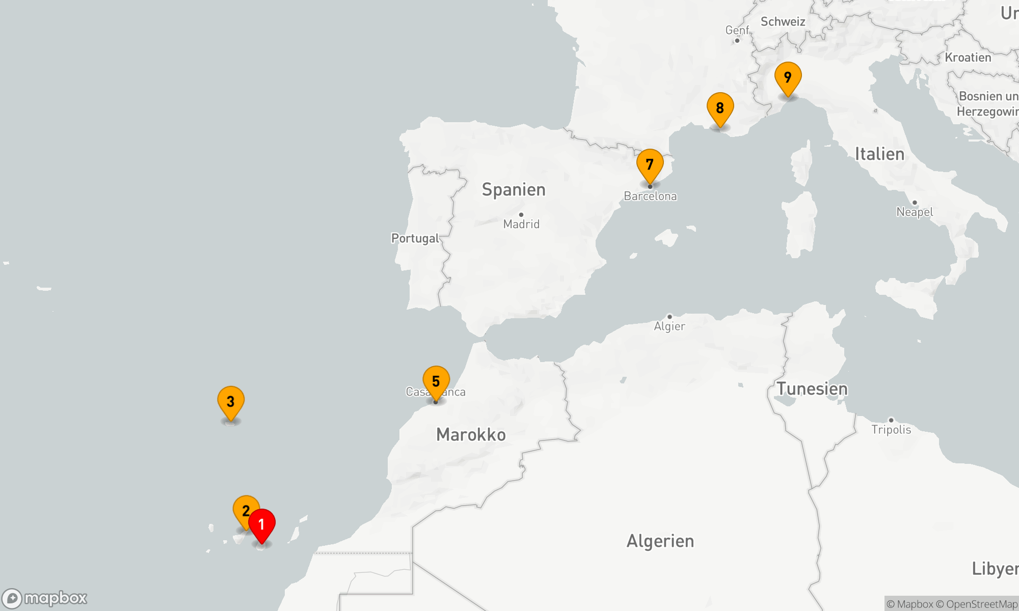 Route 8 Nächte - Mediterrane Abenteuer und Atlantische Impressionen