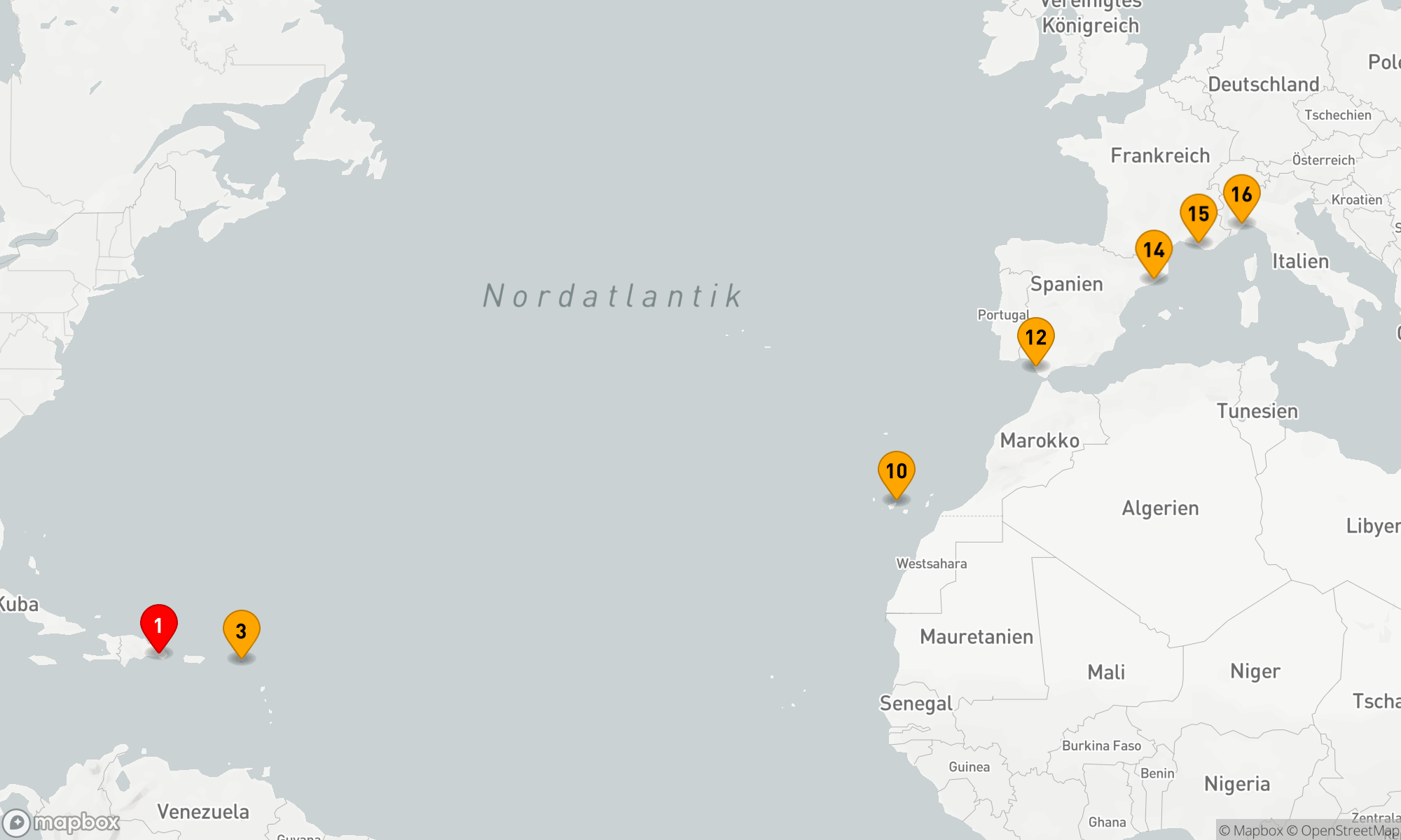 Route 15 Nächte - Karibische Träume und Mittelmeerzauber