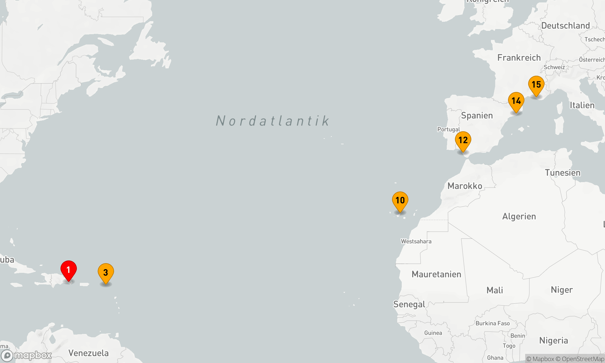 Route 14 Nächte - Karibische Träume und Mediterrane Entdeckungen