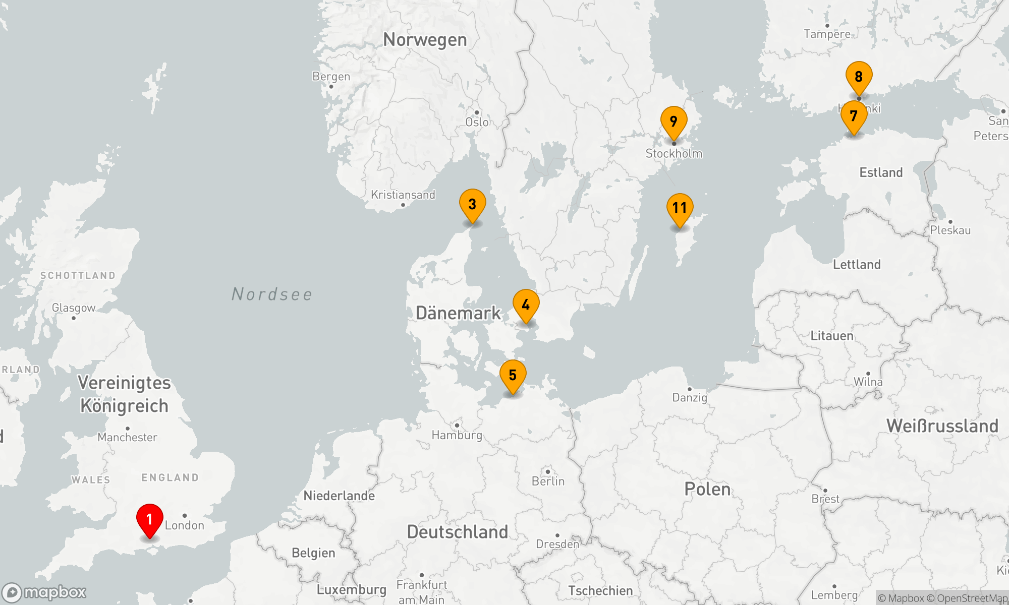 Route 14 Nächte - Skandinavien
