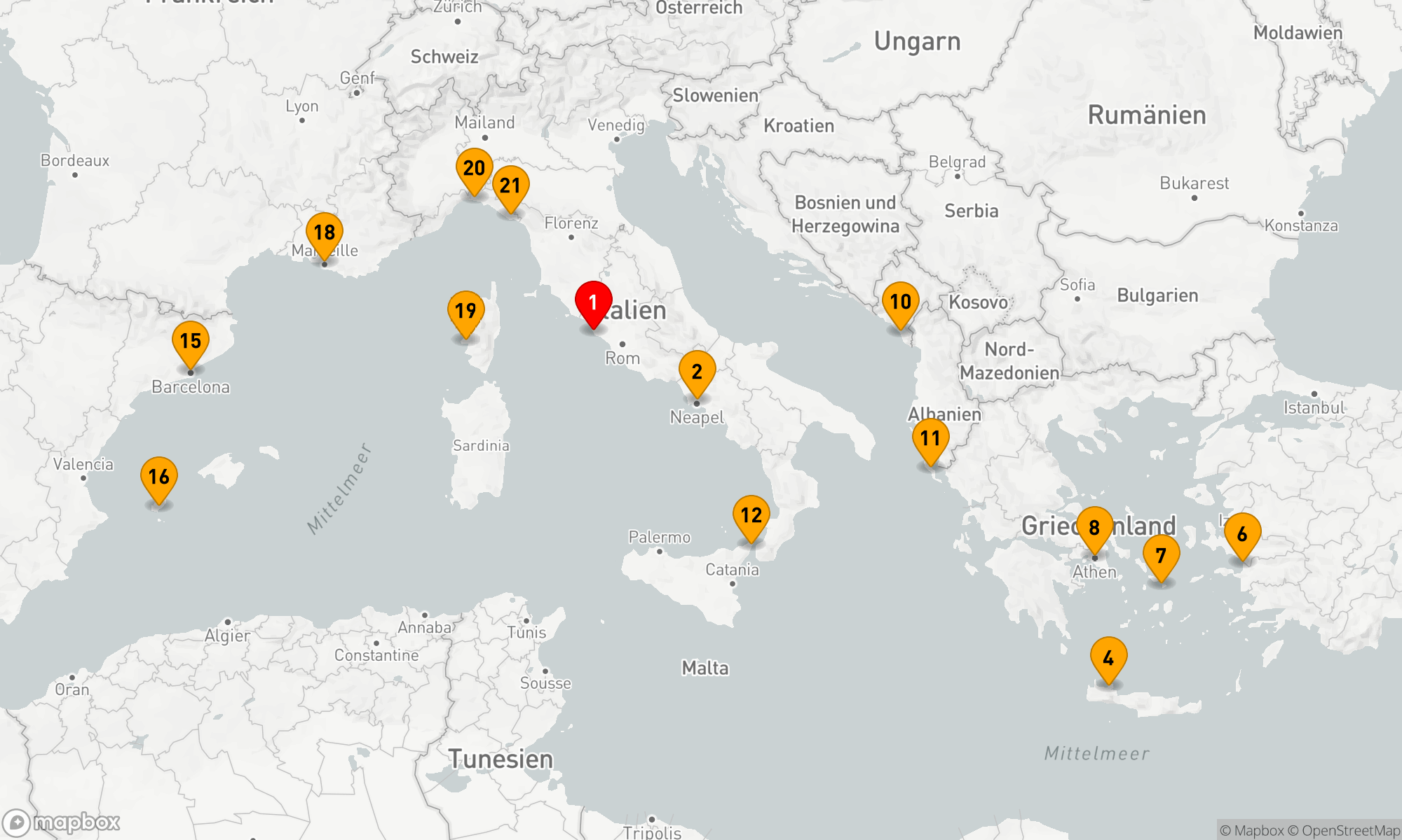 Route 21 Nächte - Das Beste aus dem Mittelmeerraum