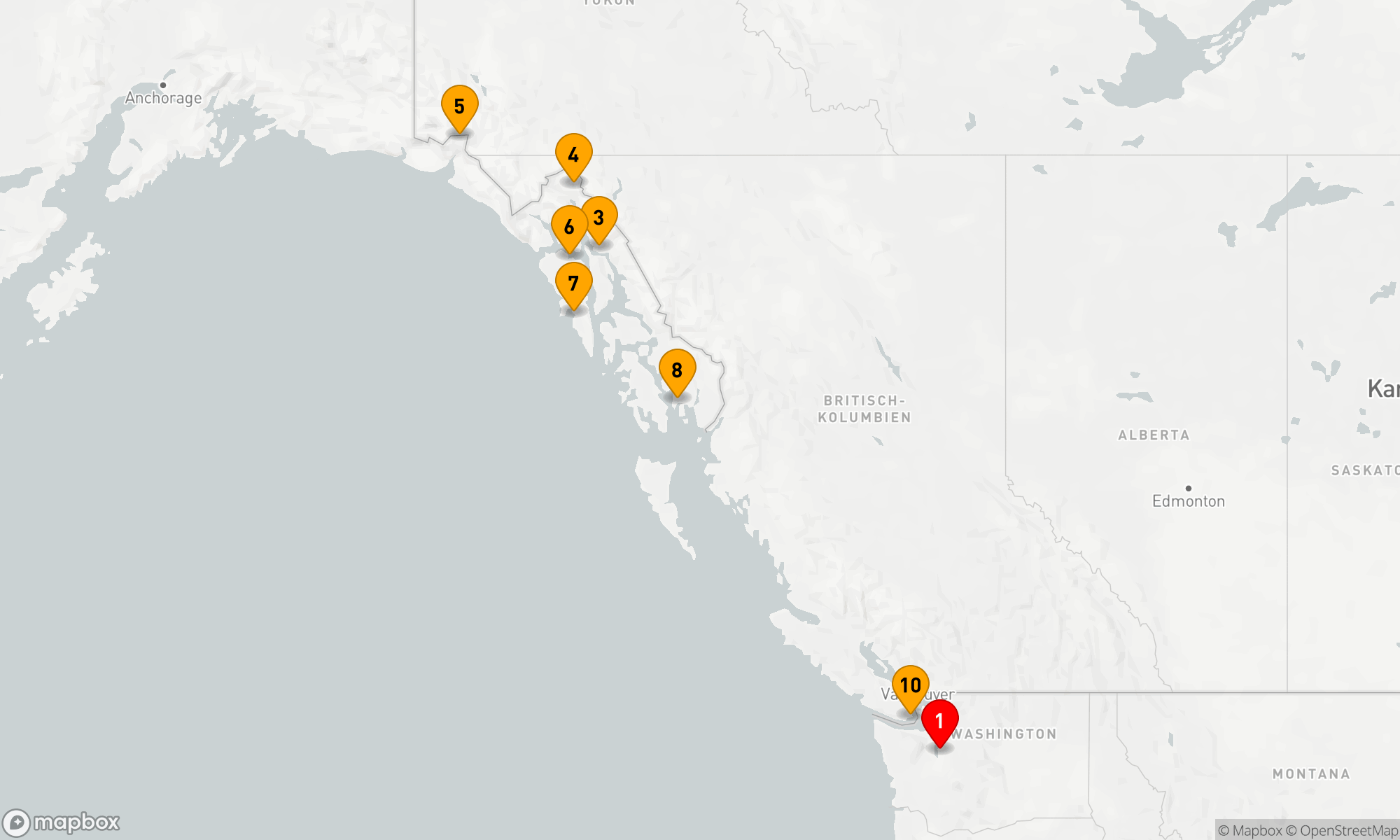 Route 10 Nächte - Alaskas majestätische Küsten und Gletschererlebnisse