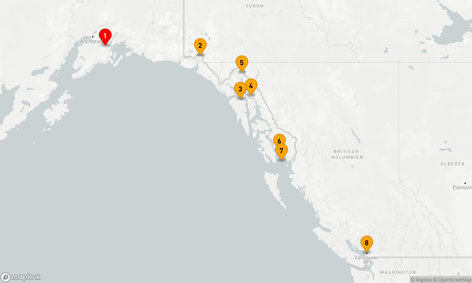 Route 7 Nächte - Faszinierende Fjorde und Gletscher-Abenteuer