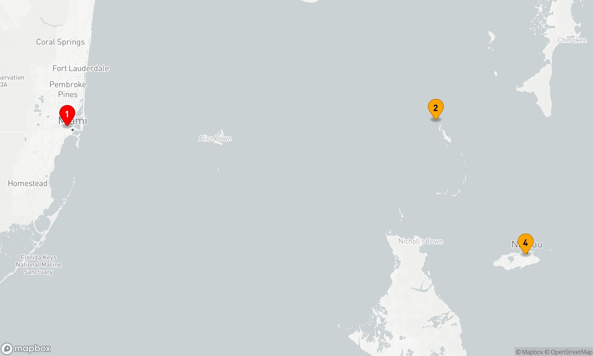 Route 4 Nächte - Karibische Inselträume ab Miami