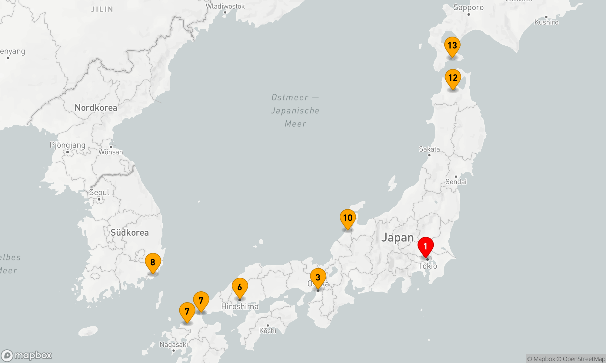 Route 14 Nächte - Zauberhaftes Japan und Korea Komposition
