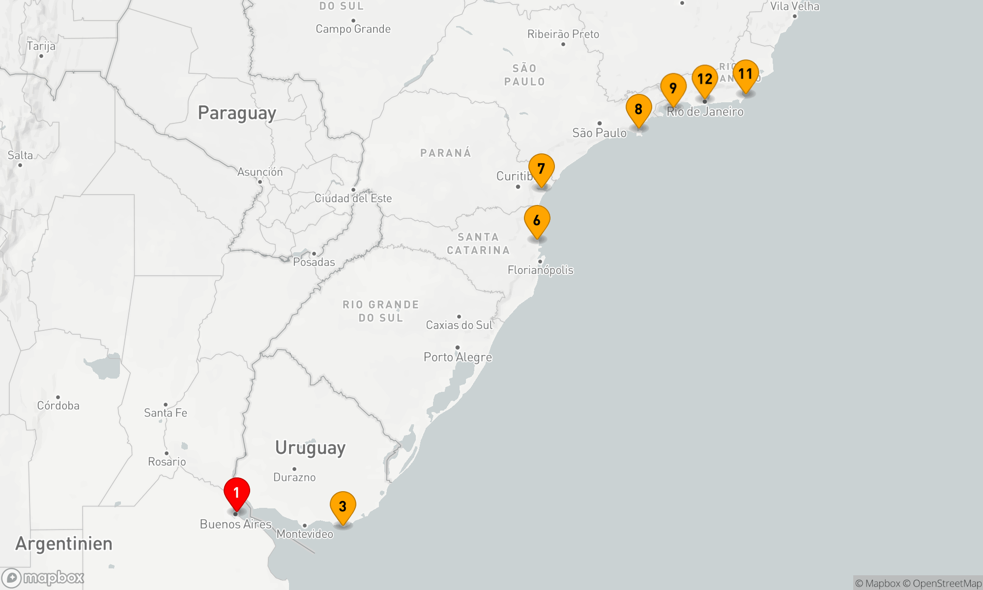 Route 12 Nächte - Südamerikanische Küstenschätze