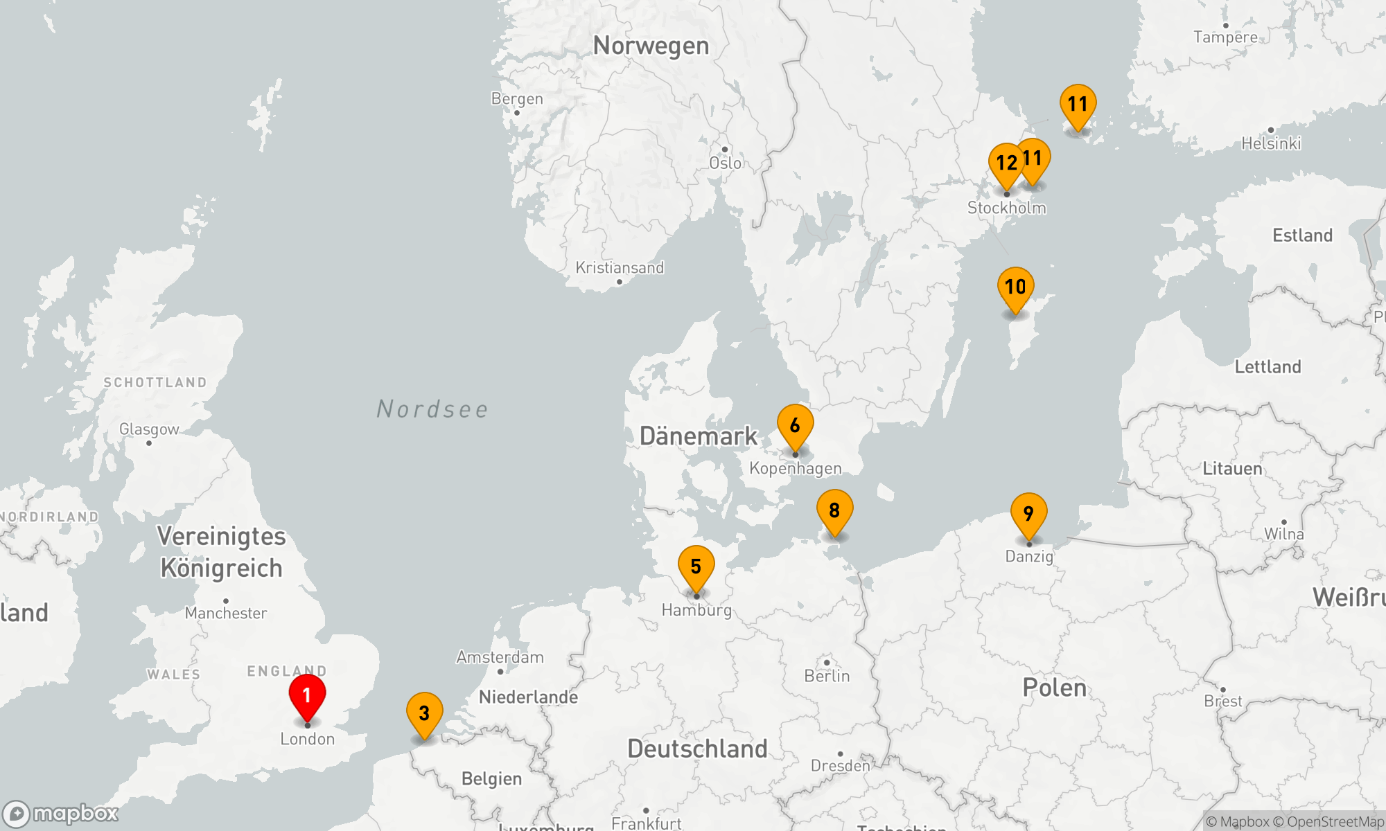 Route 12 Nächte - Von London nach Stockholm: Eine Reise durch die Ostsee