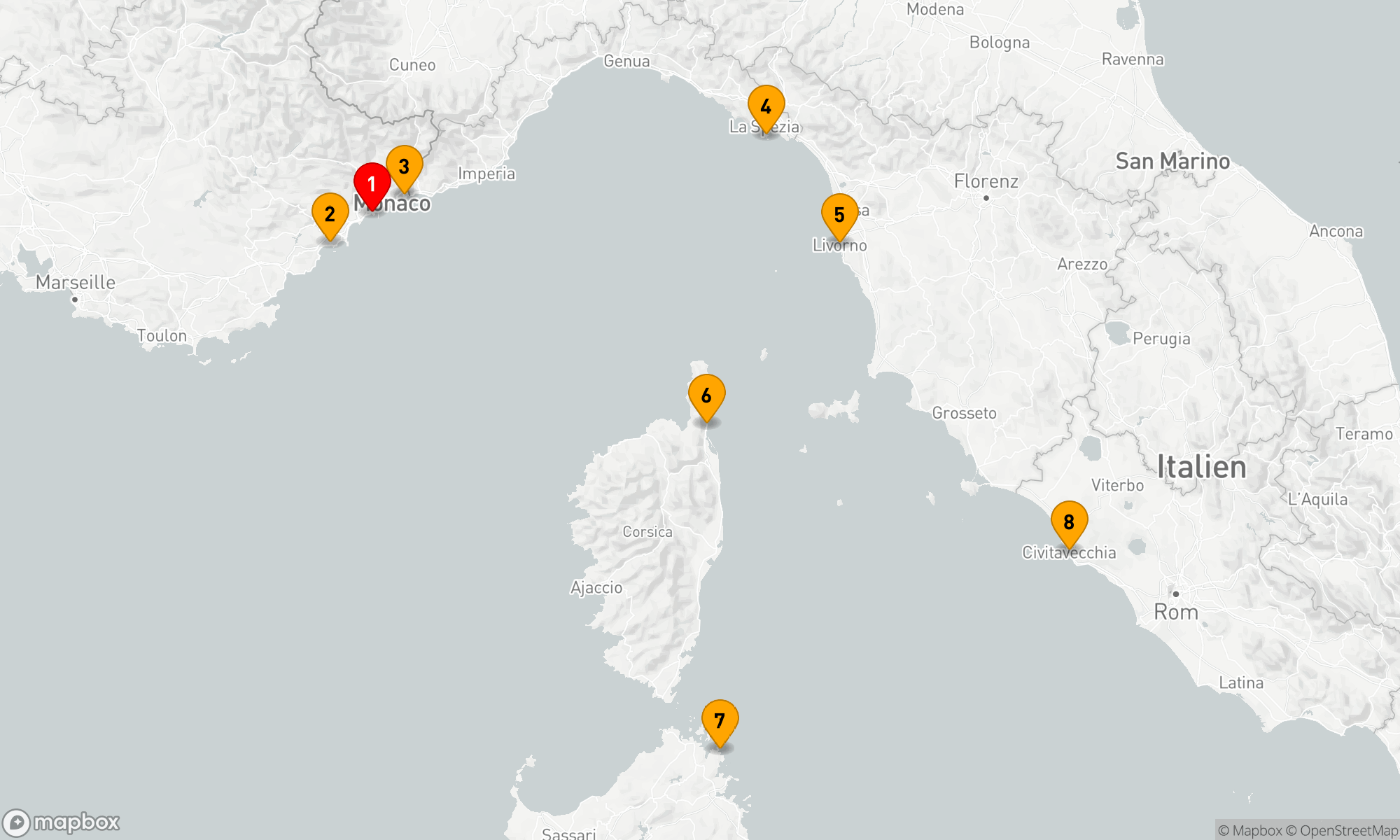 Route 7 Nächte - Wunder des Mittelmeers: Französische und italienische Riviera