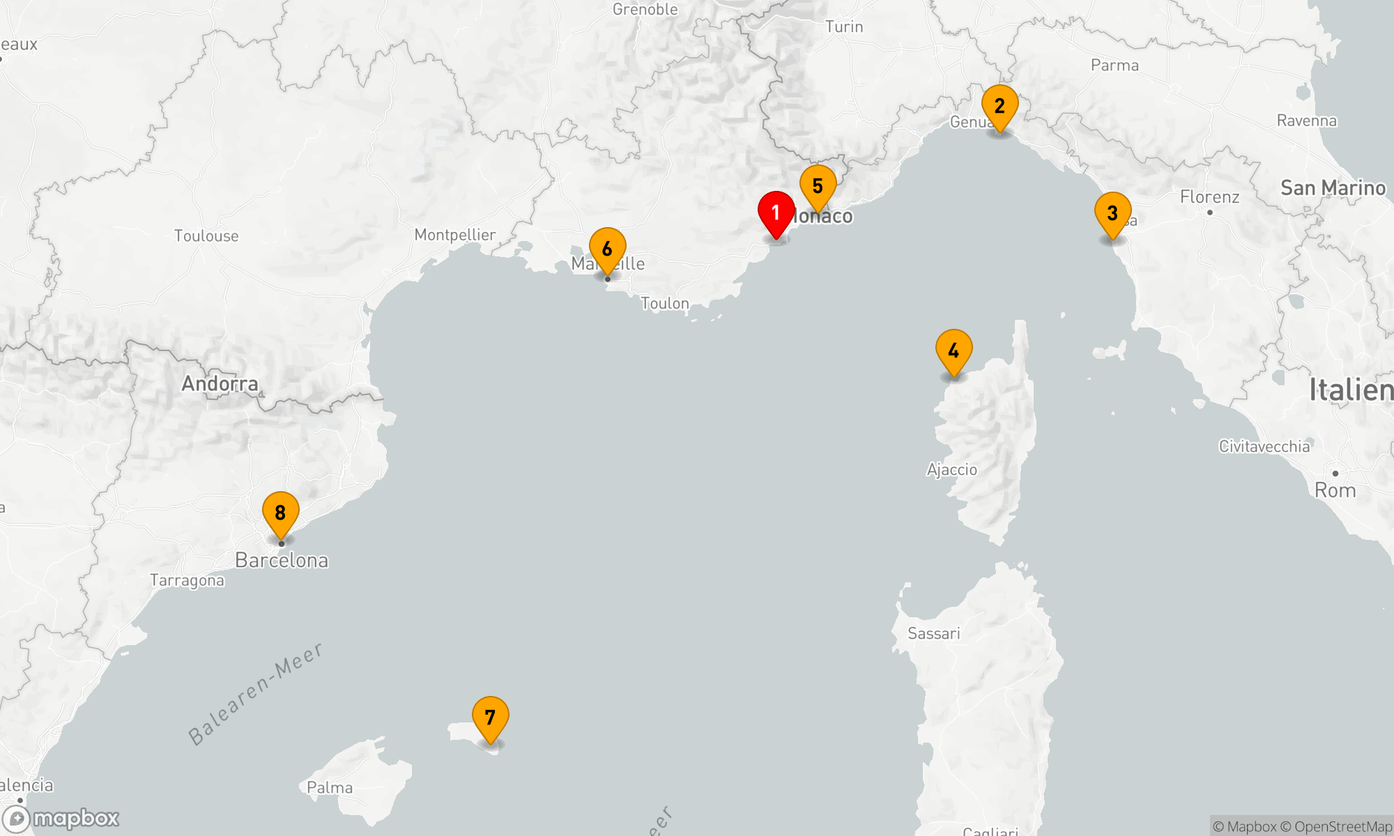 Route 7 Nächte - Bezaubernde Provence,  Toskana und Côte d'Azur