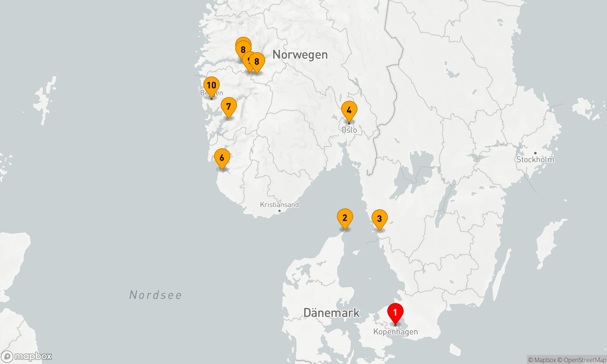 Route 10 Nächte - Nordische Wunder und Fjorde in Norwegen