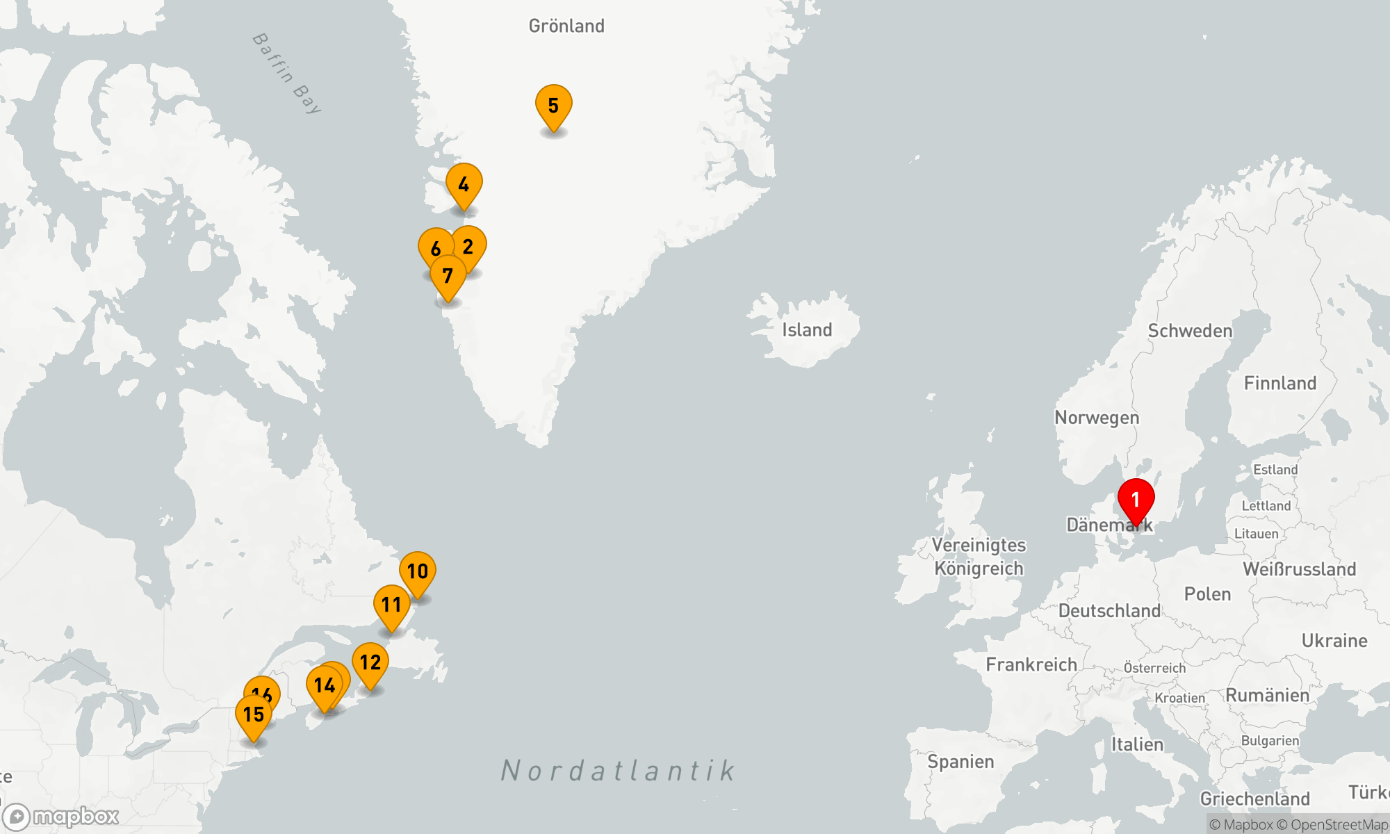 Route 15 Nächte - Die Route der Wikinger: Von Grönland nach Neufundland