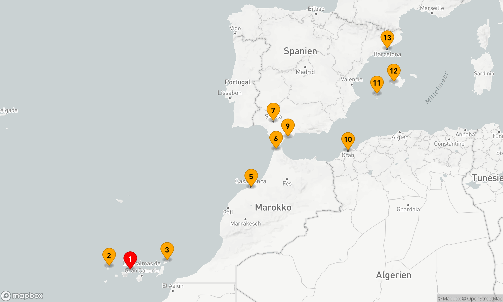 Route 12 Nächte - Juwelen von Spanien und Marokko