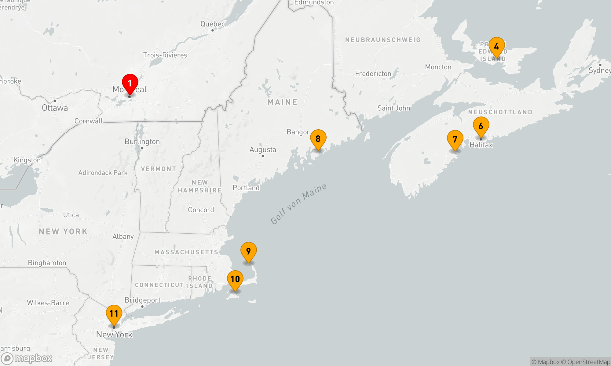 Route 11 Nächte - Herbstlaub in Kanada und an der Ostküste Amerikas