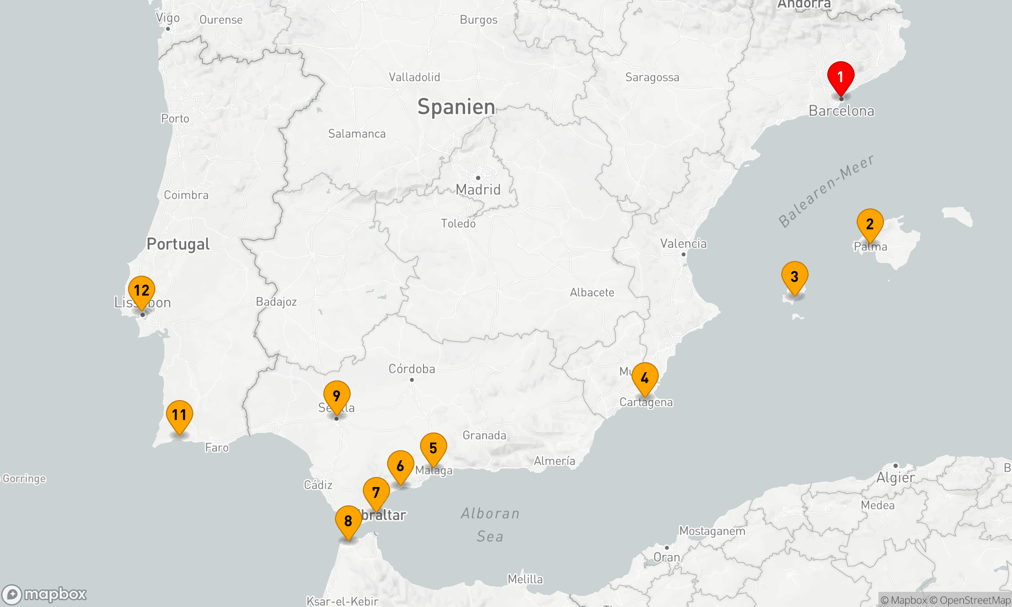 Route 11 Nächte - Die iberische Entdeckung: Spanien und Portugal mit Marokko