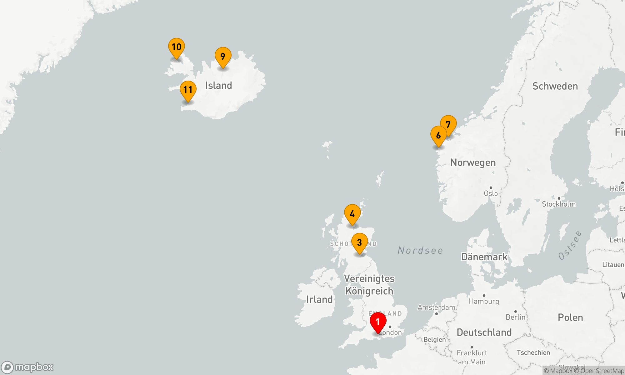 Route 11 Nächte - EUROPA - ISLAND