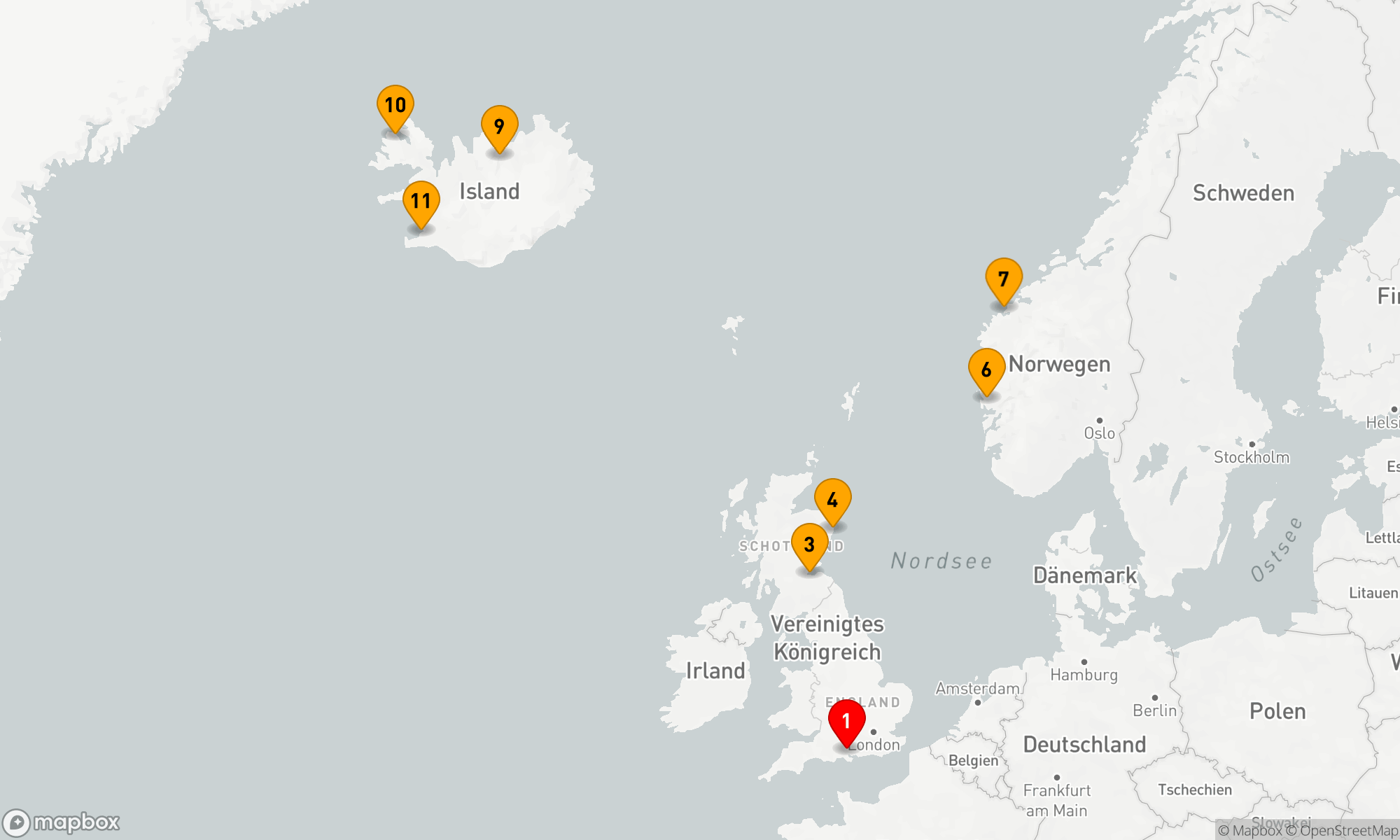Route 11 Nächte - EUROPA - ISLAND