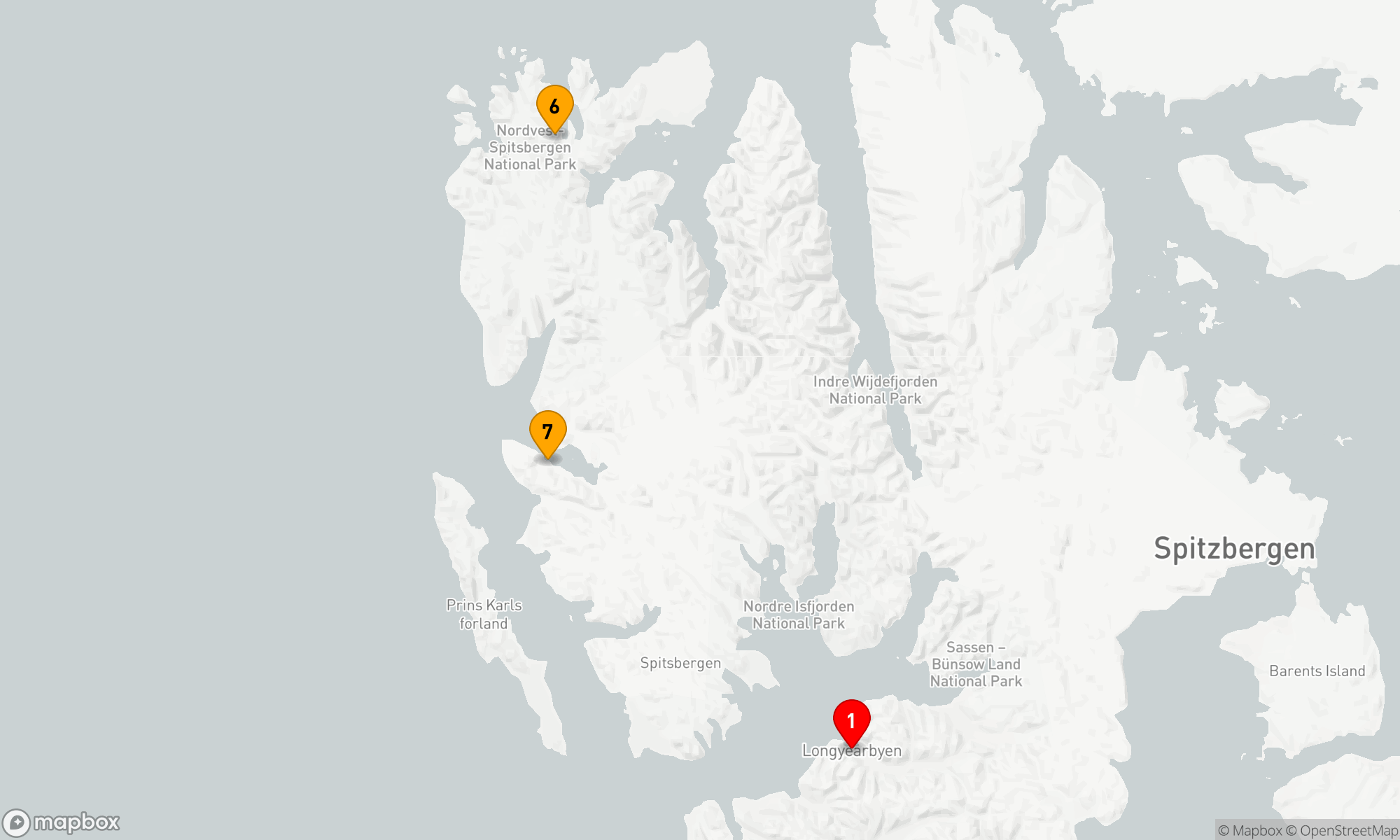 Route 7 Nächte - Spitzbergens Fjorde und Gletscher