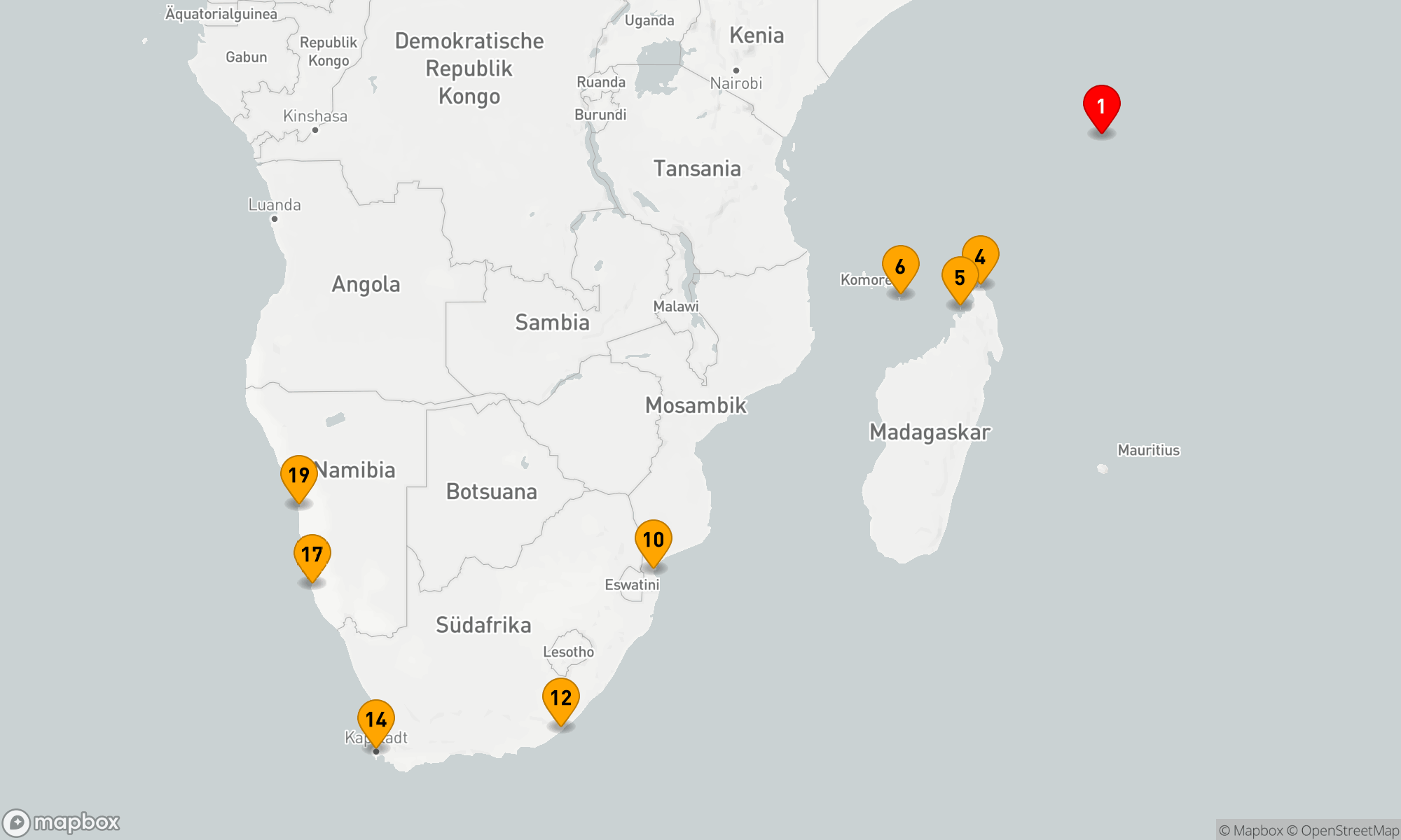 Route 18 Nächte - Von den Inseln zum Kap: Entdeckungsreise entlang Afrikas Küsten   
