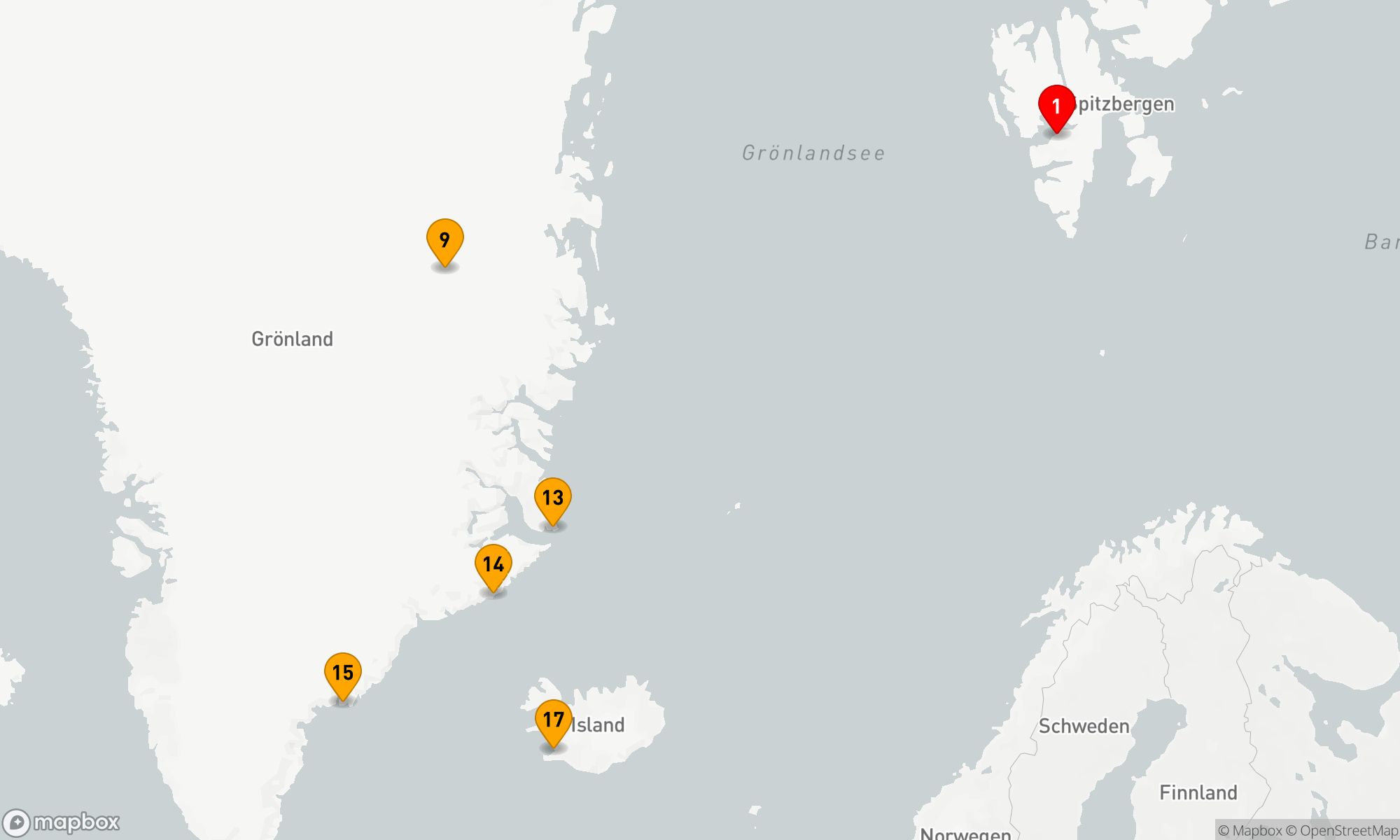 Route 16 Nächte - Im arktischen Eis von Spitzbergen nach Grönland