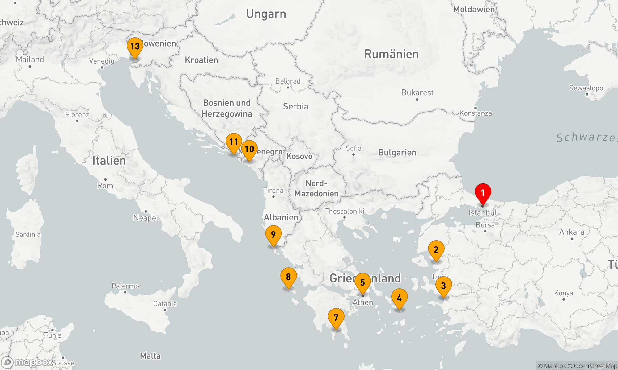 Route 12 Nächte - HISTORISCHE LANDSCHAFTEN