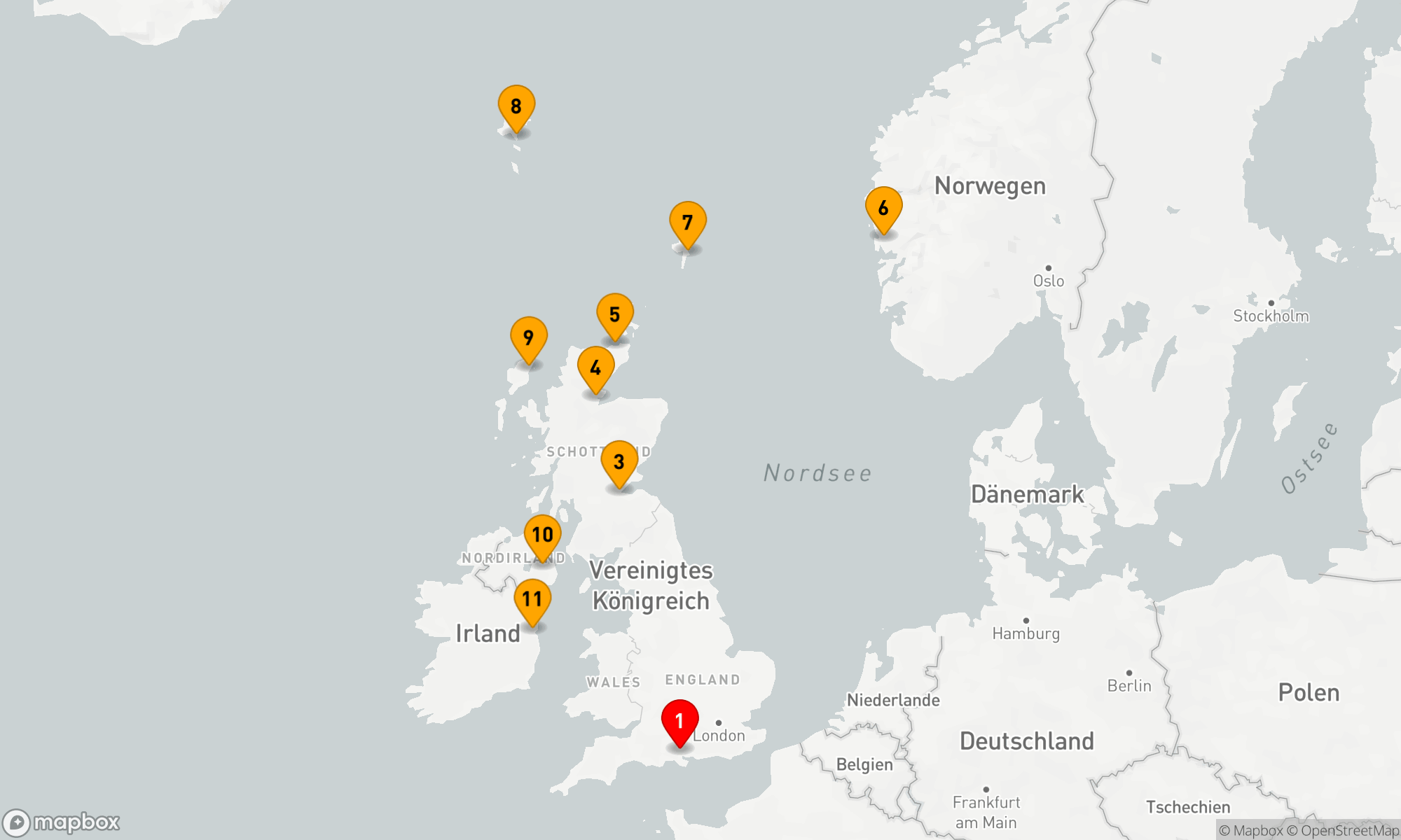 Route 12 Nächte - VERZAUBERUNG DER BRITISCHEN INSELN