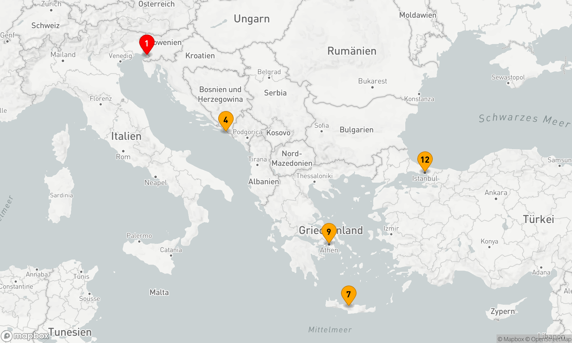Route 12 Nächte - SCHÄTZE DER ADRIA