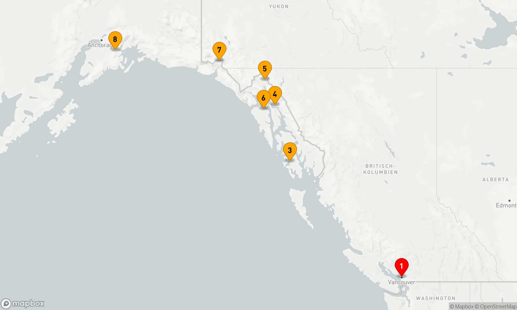 Route 7 Nächte - GROSSE BÄREN,  SCHIMMERNDE GLETSCHER