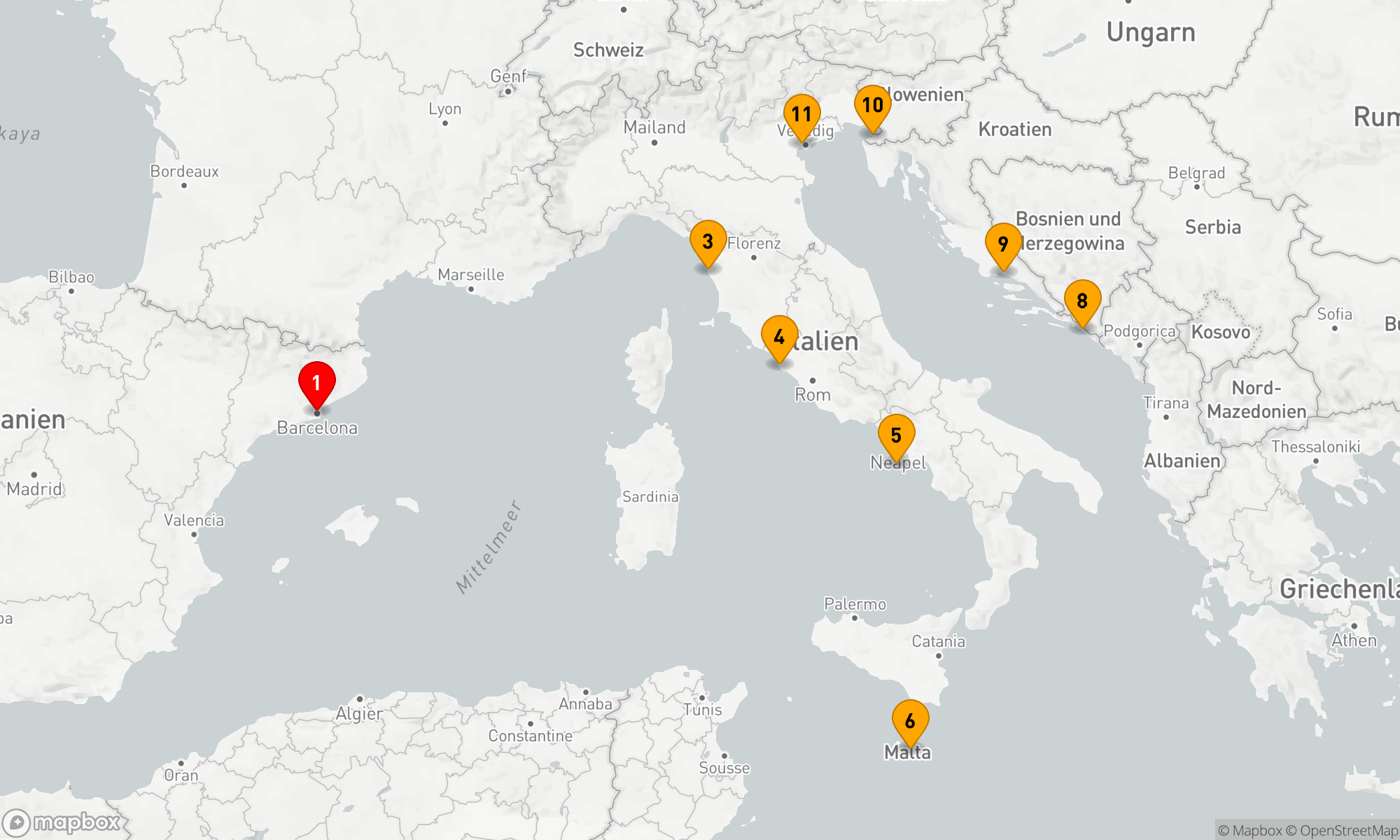 Route 10 Nächte - EXTRAVAGANTE IONISCHE REISE