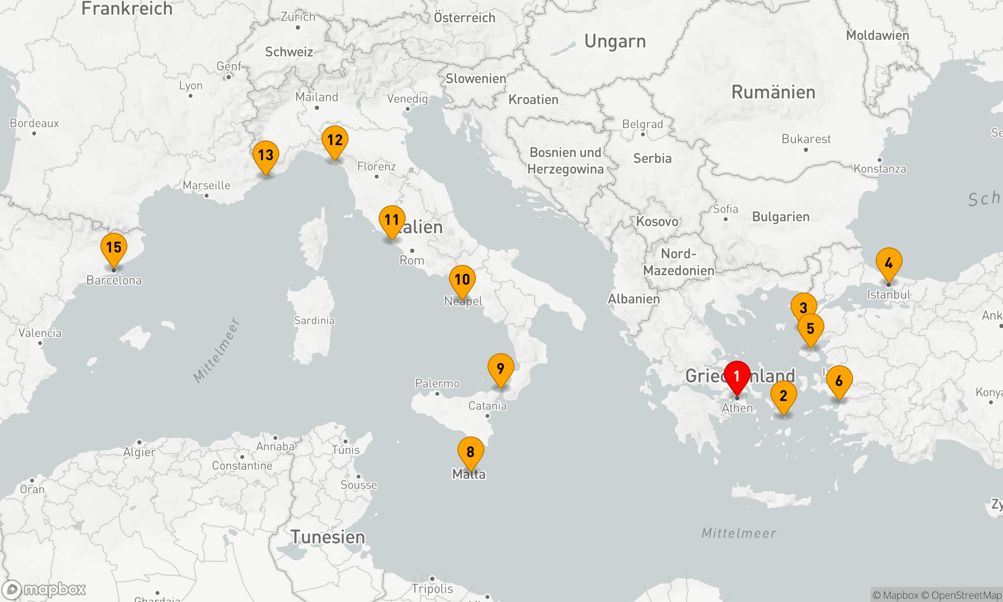 Route 14 Nächte - AKROPOLIS NACH AMALFI