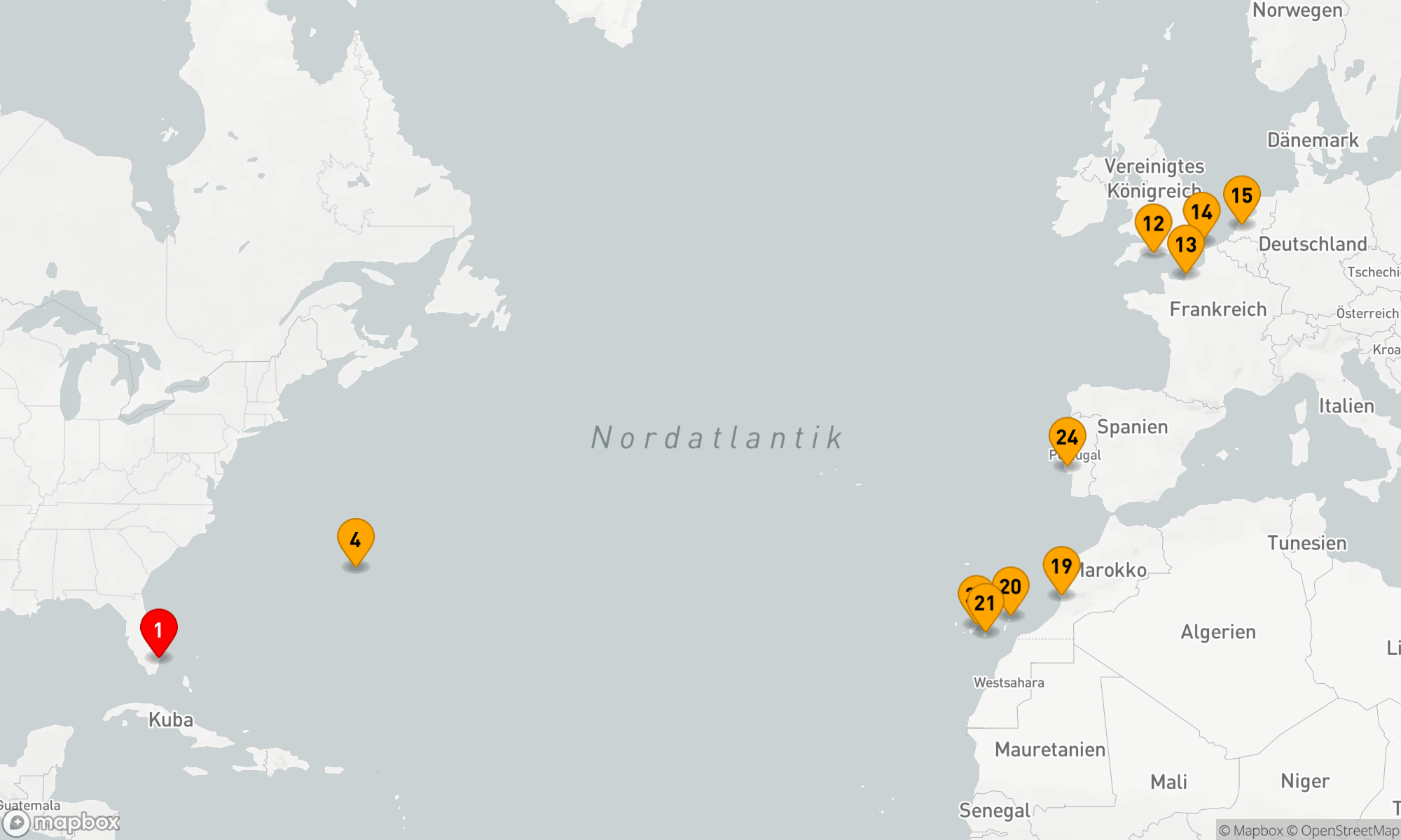 Route 26 Nächte - TRANSATLANTIK & KANARISCHE INSELN SAMMLERREISE